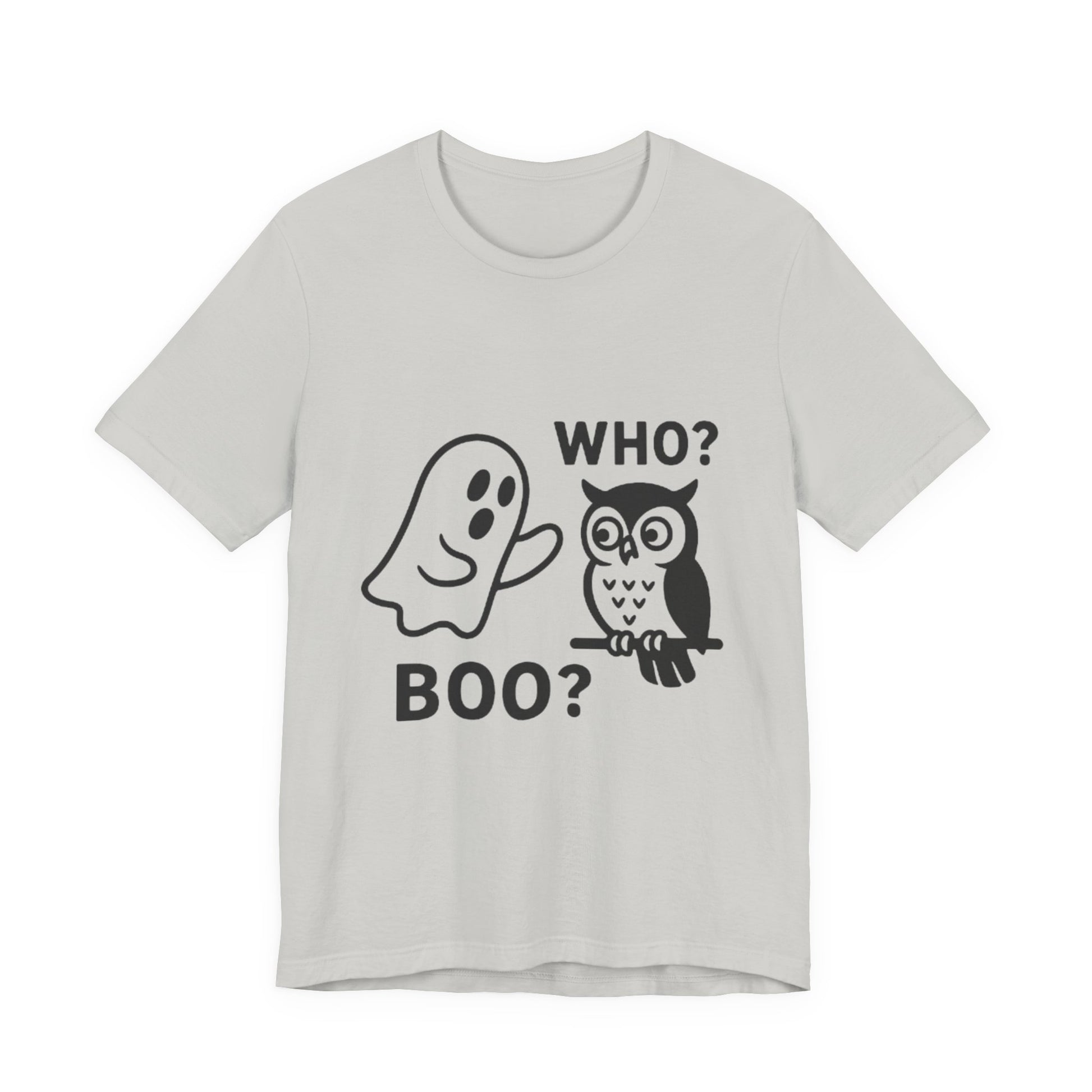 Halloween Who Boo? Unisex Tee, Ghosts and Owls Shirt, Funny Halloween T-Shirt, Spooky Gift, Autumn Apparel, Cute Halloween Outfit