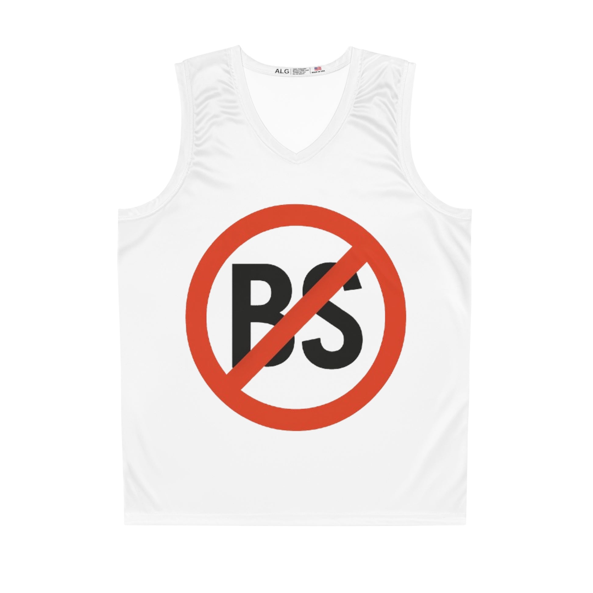 Bold Statement Basketball Jersey, No BS Sports Jersey, Athletic Wear, Gift for Sports Lovers, Trendy Gym Outfit