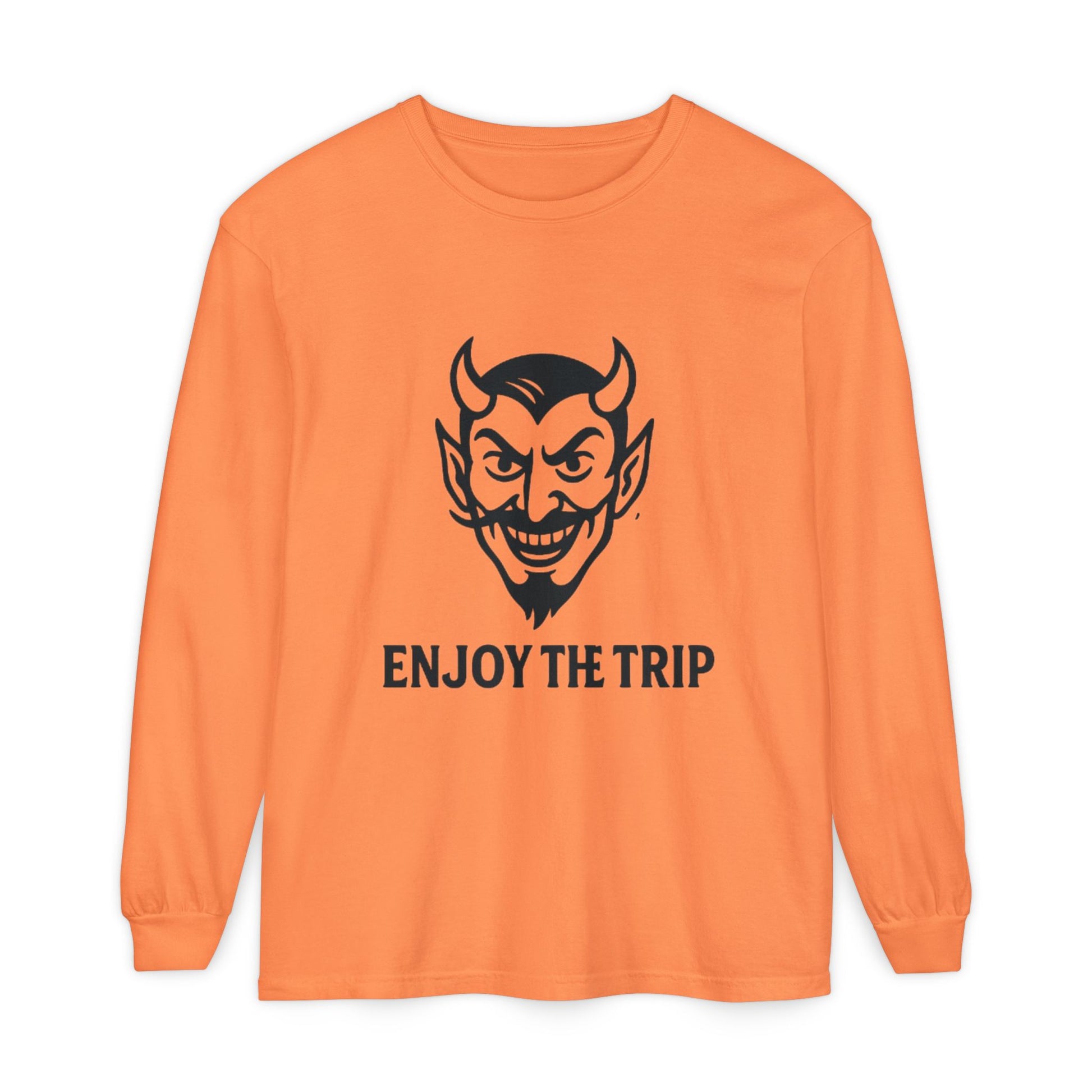 Unisex Long Sleeve Tee - Enjoy the Trip Graphic, Gift for Travelers, Halloween Apparel, Casual Style, Streetwear Essentials