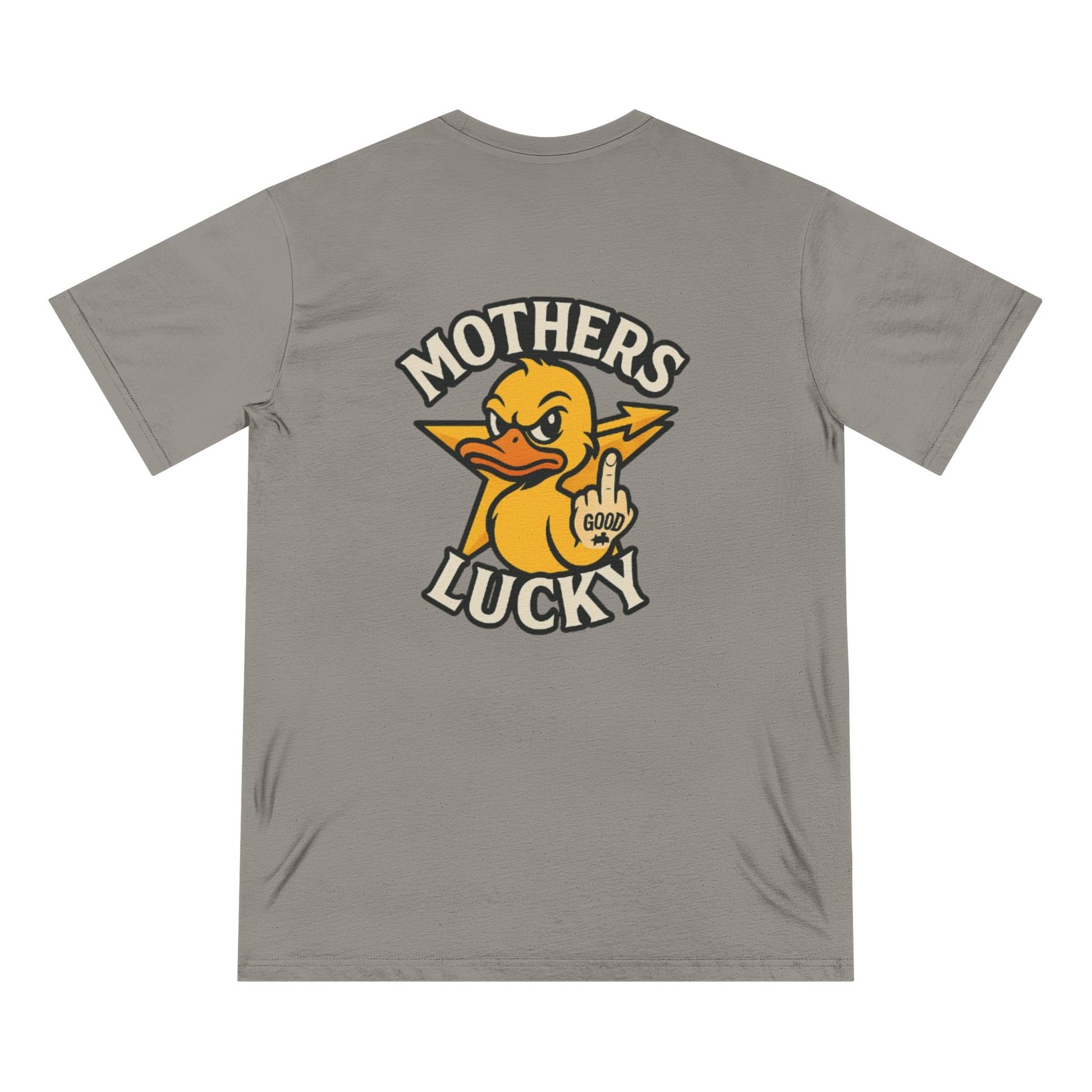 Organic Graphic Tee, Humorous T-shirt for Everyday Wear, Lucky Duck and Good Vibes Shirt, Perfect Gift for Friends, Casual Summer Outfit
