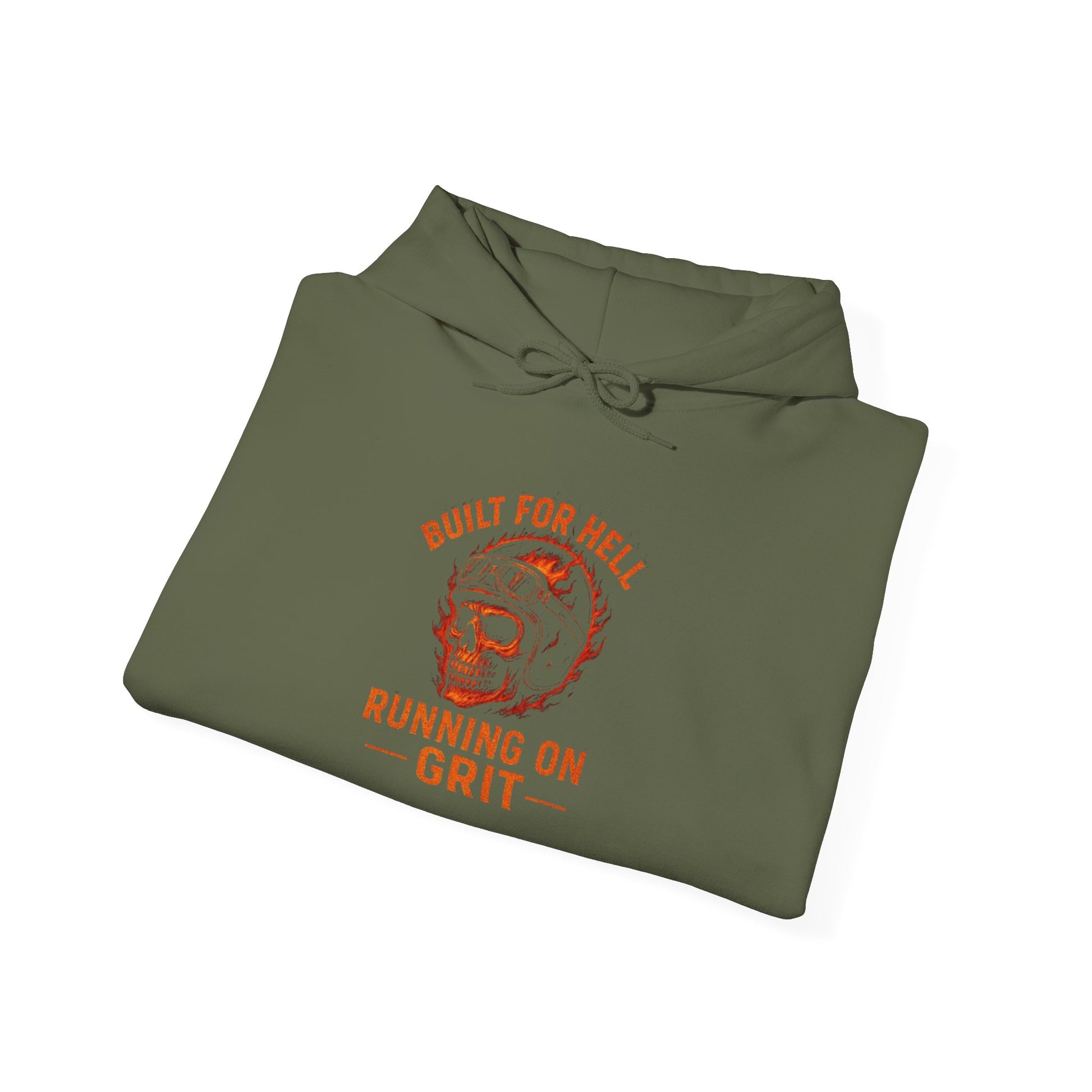 Built for Hell Hoodie - Unisex Heavy Blend Sweatshirt, Grit Motivation Apparel, Outdoorsy Gift, Casual Wear, Workout Hoodie