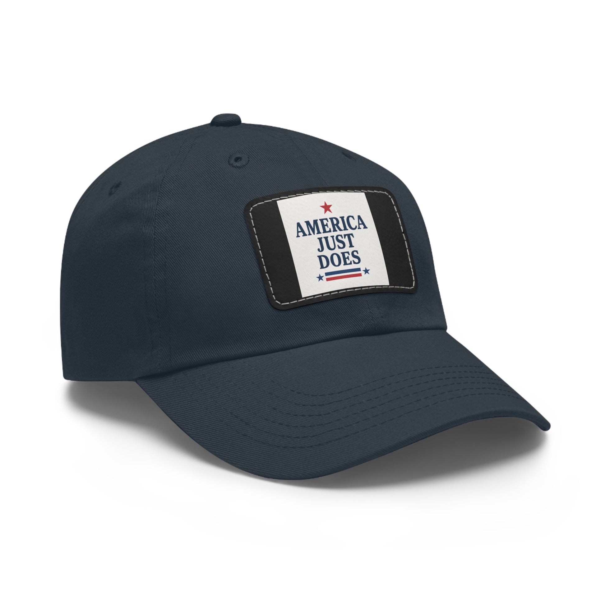 Patriotic Dad Hat with Leather Patch, Casual Cap, American Pride Accessory, Unique Gift for Dad, Summer Style Headwear