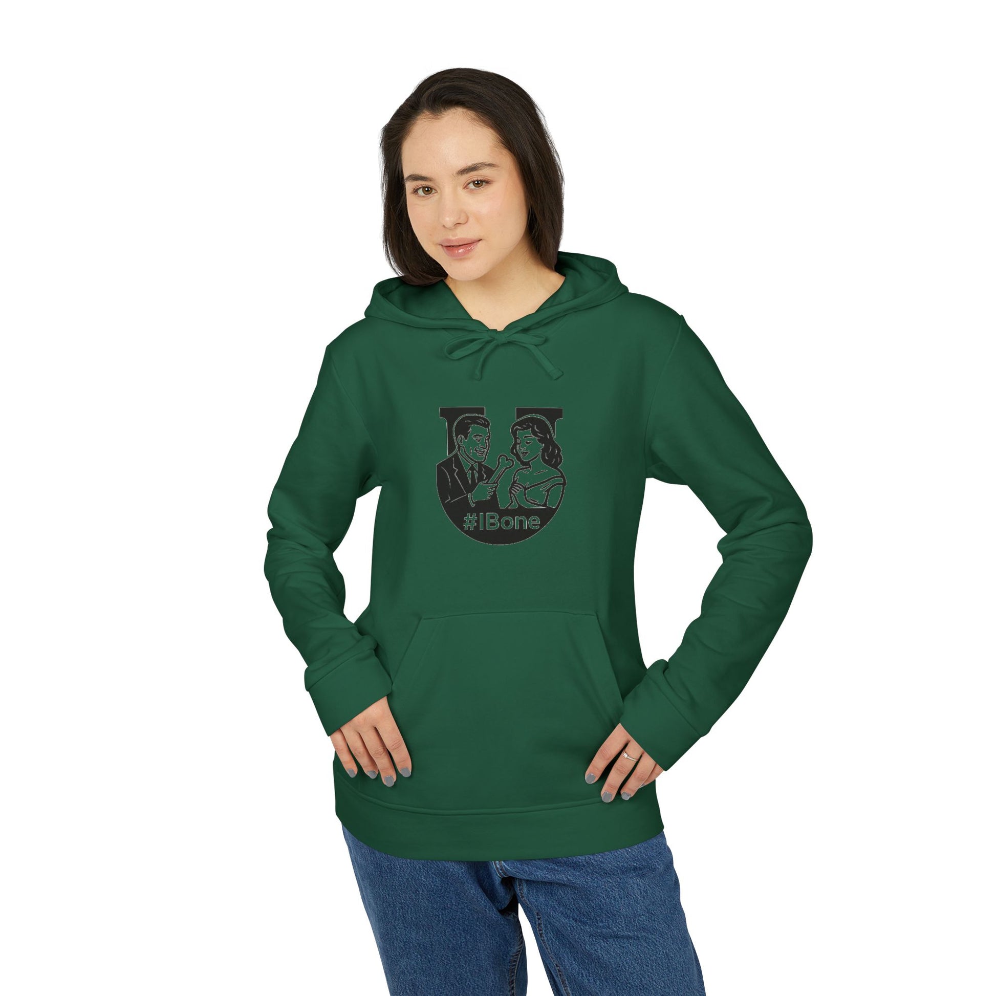 Unisex Fleece Hoodie with #IBone Graphic, Cozy Casual Wear for Everyday, Gift for Friends, Perfect for Events, Sportswear