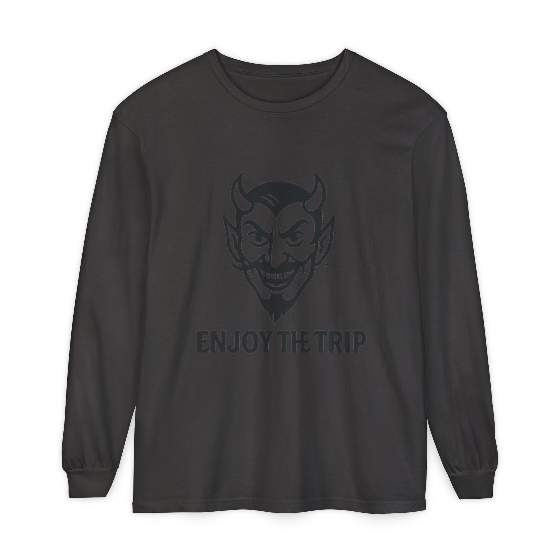 Unisex Long Sleeve Tee - Enjoy the Trip Graphic, Gift for Travelers, Halloween Apparel, Casual Style, Streetwear Essentials