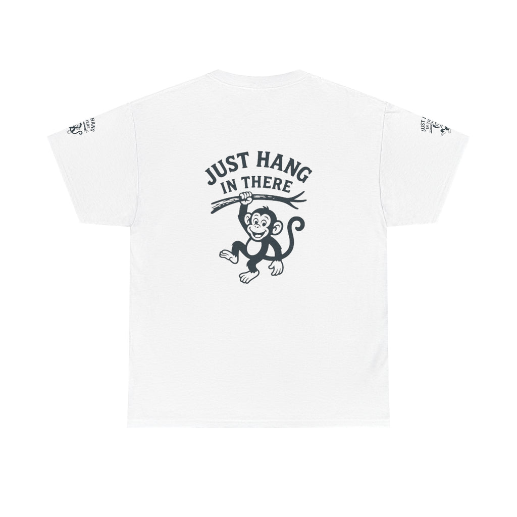 Playful Monkey Motivational Tee, Unisex Heavy Cotton Tee, Funny Quote Shirt, Gift for Animal Lovers, Casual Wear, Cheerful Apparel