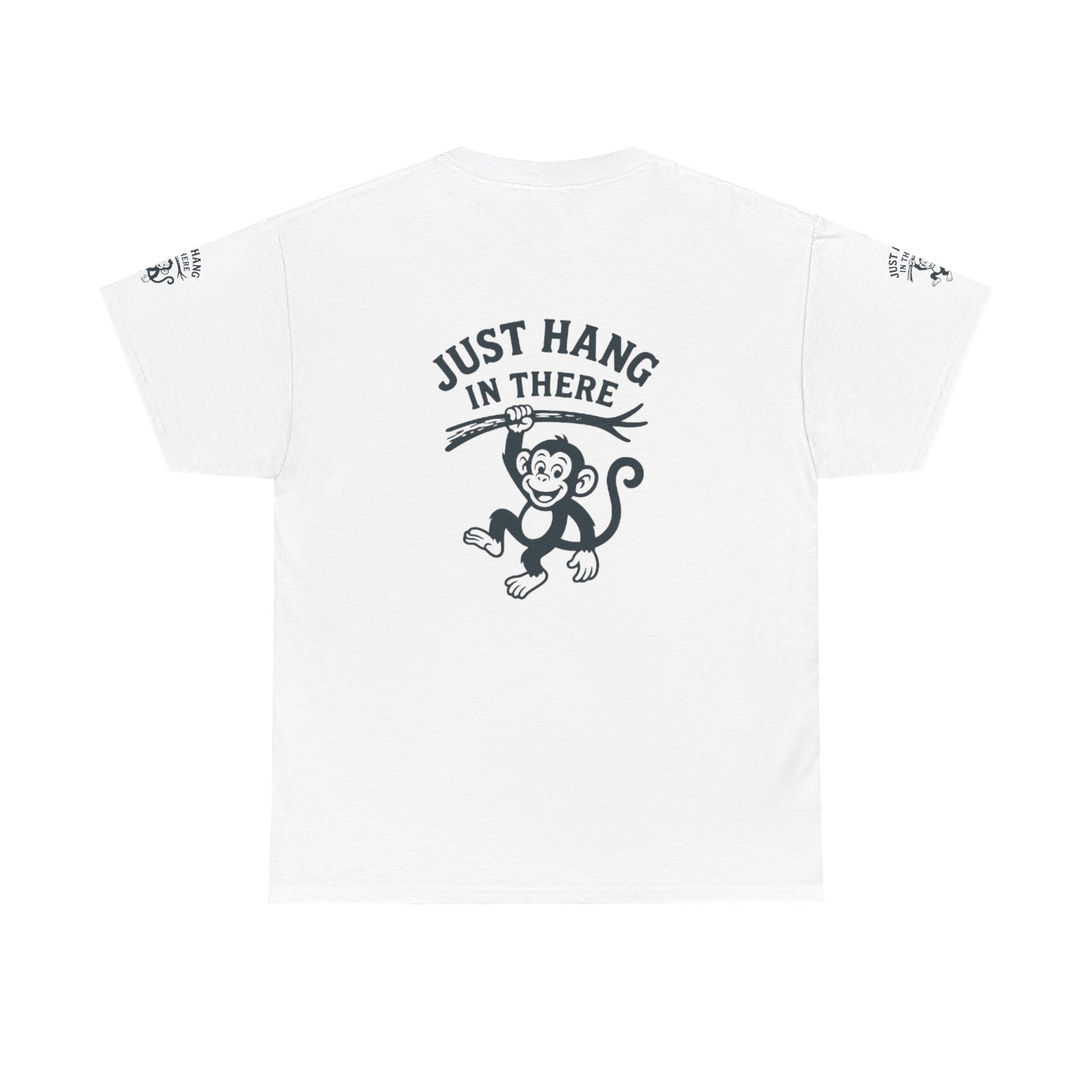 Playful Monkey Motivational Tee, Unisex Heavy Cotton Tee, Funny Quote Shirt, Gift for Animal Lovers, Casual Wear, Cheerful Apparel