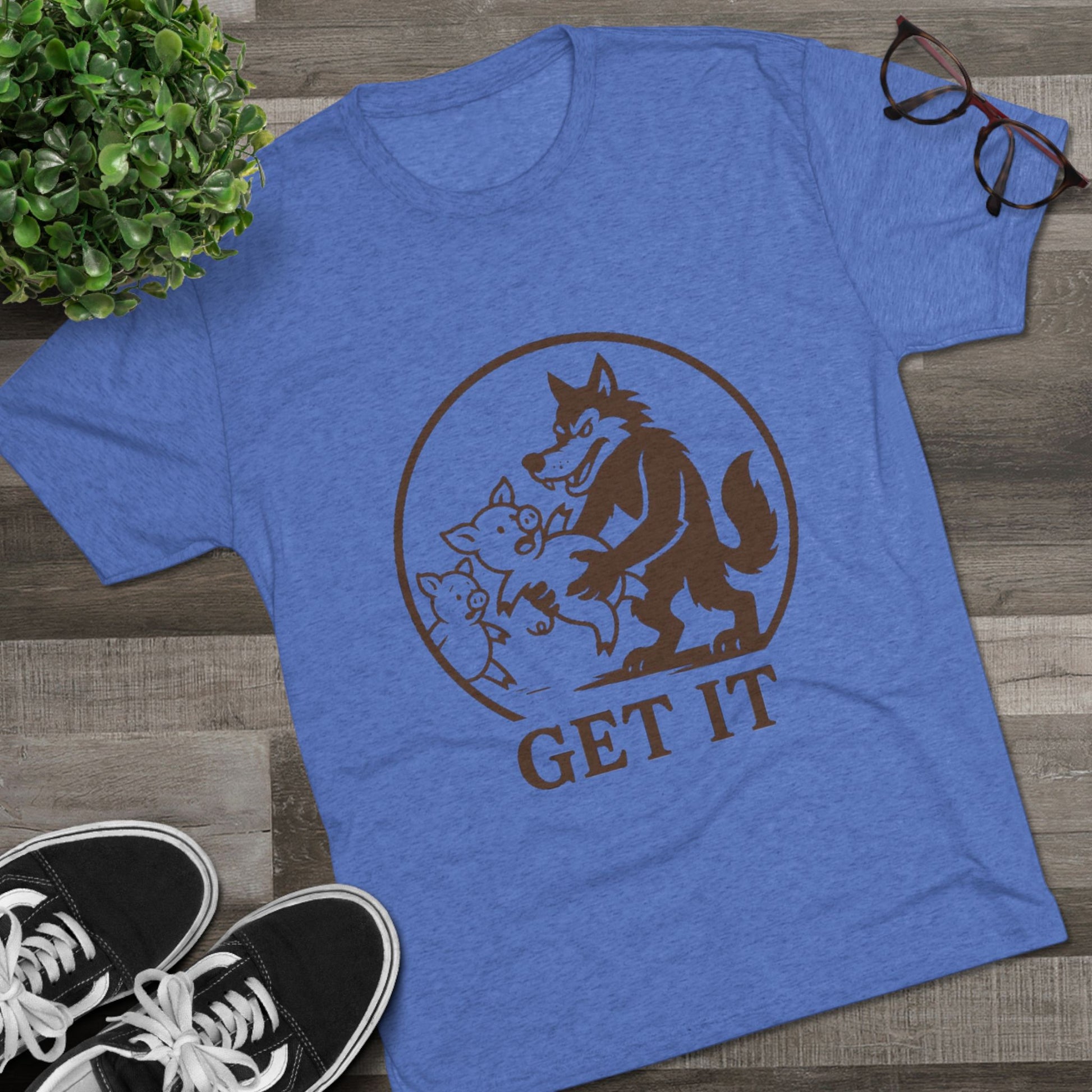 Playful Animal Graphic Tee - Unisex Crew Shirt, Funny Wolf Design, Gifts for Animal Lovers, Casual Wear, Humor Apparel, Birthday Gift