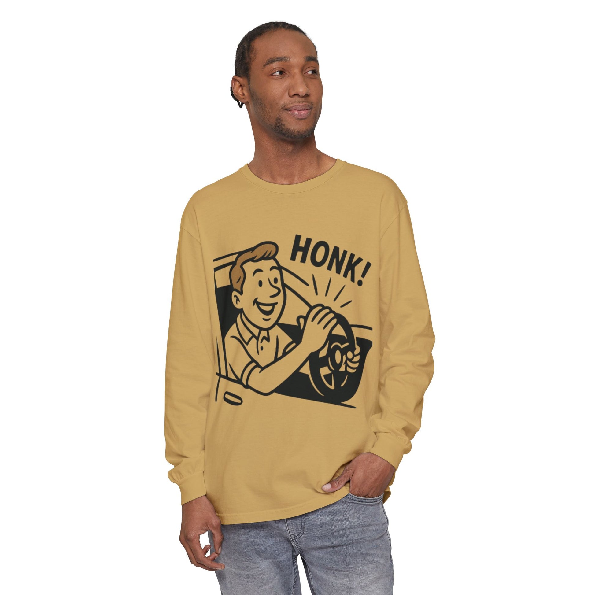 Honk Long Sleeve T-Shirt, Funny Car Enthusiast Tee, Gift for Drivers, Unisex Graphic Shirt, Casual Wear, Auto Humor Tee