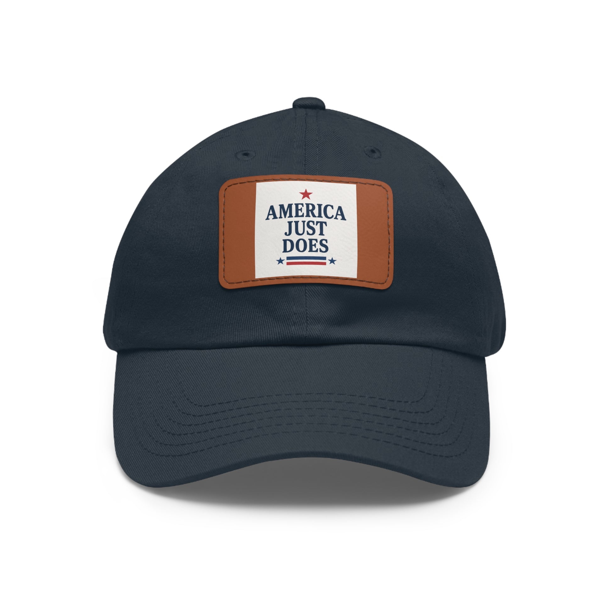 Patriotic Dad Hat with Leather Patch, Casual Cap, American Pride Accessory, Unique Gift for Dad, Summer Style Headwear