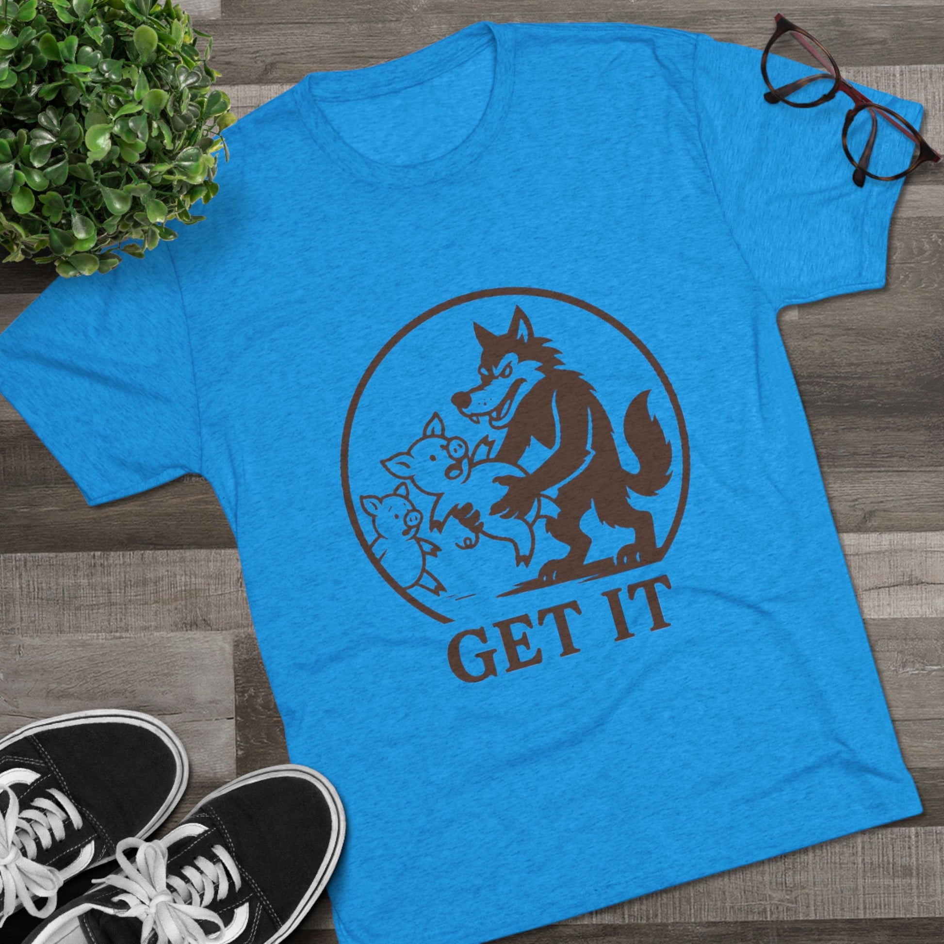 Playful Animal Graphic Tee - Unisex Crew Shirt, Funny Wolf Design, Gifts for Animal Lovers, Casual Wear, Humor Apparel, Birthday Gift