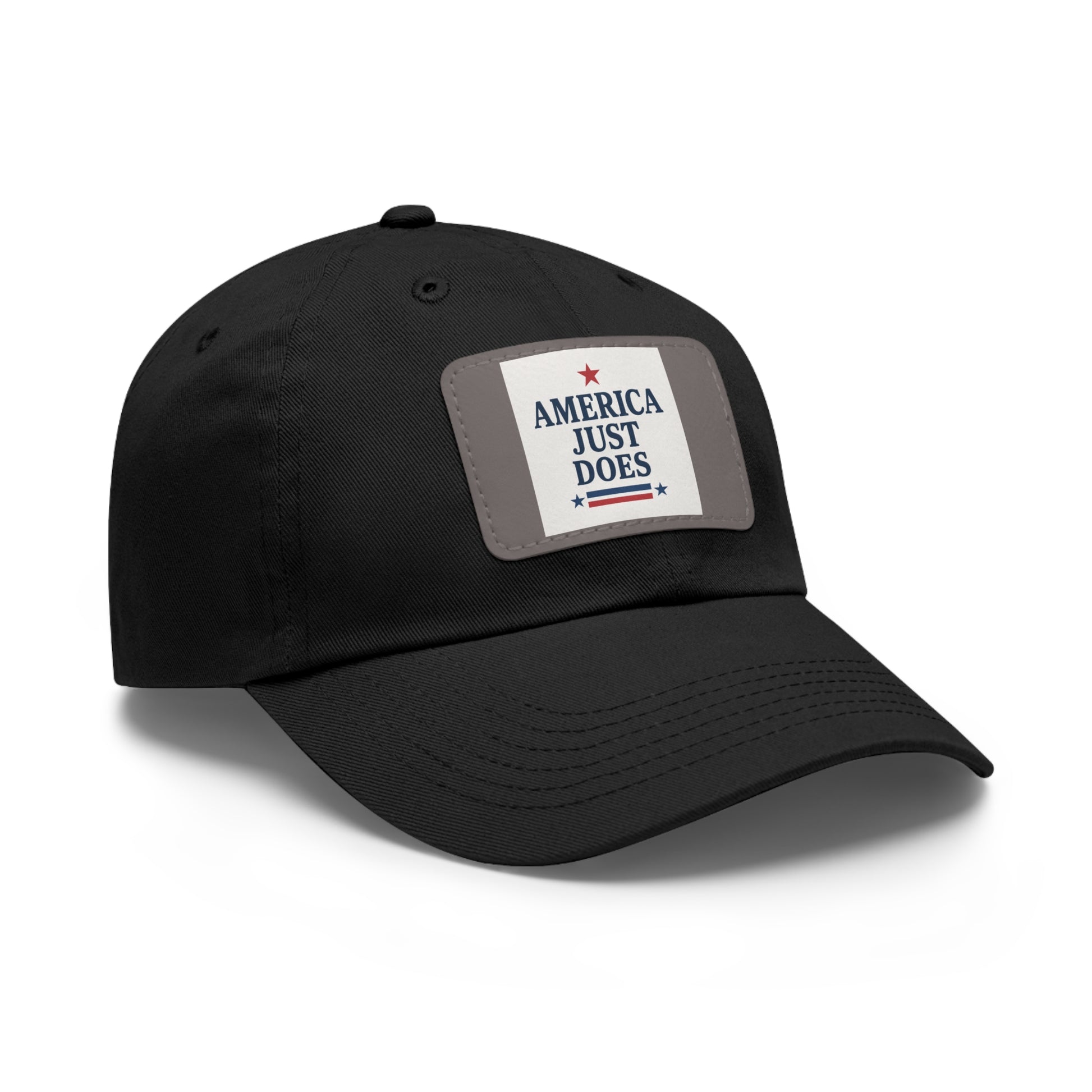 Patriotic Dad Hat with Leather Patch, Casual Cap, American Pride Accessory, Unique Gift for Dad, Summer Style Headwear