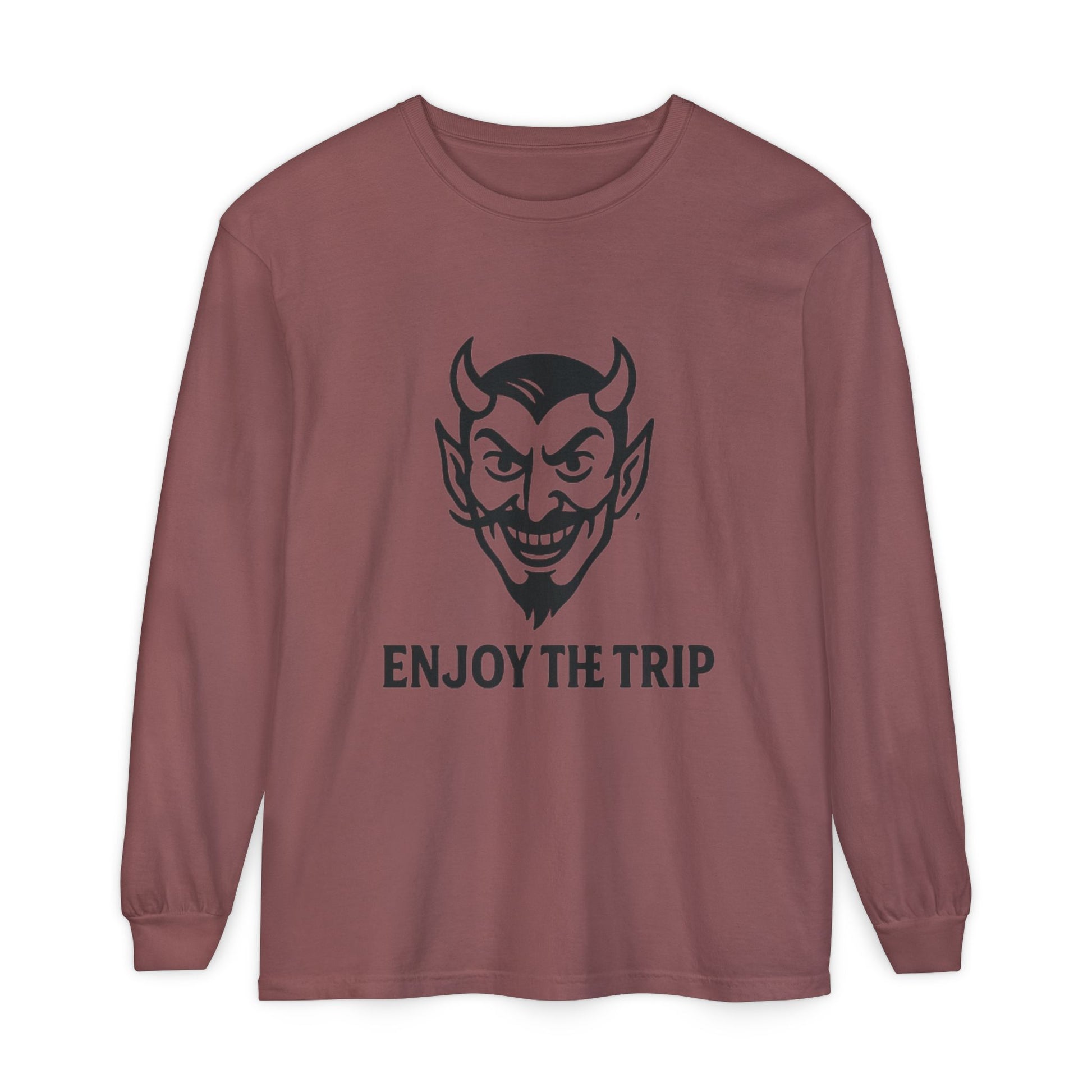 Unisex Long Sleeve Tee - Enjoy the Trip Graphic, Gift for Travelers, Halloween Apparel, Casual Style, Streetwear Essentials