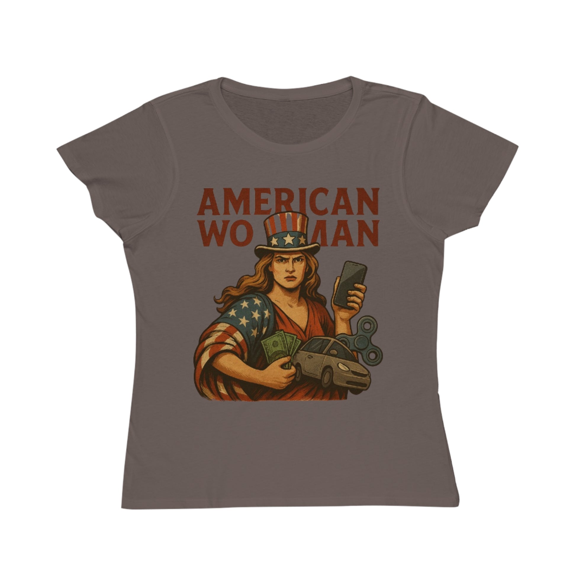 Empowering American Woman T-Shirt, Feminist Tee, Casual Wear, Gift for Her, July 4th, Independence Day Outfit