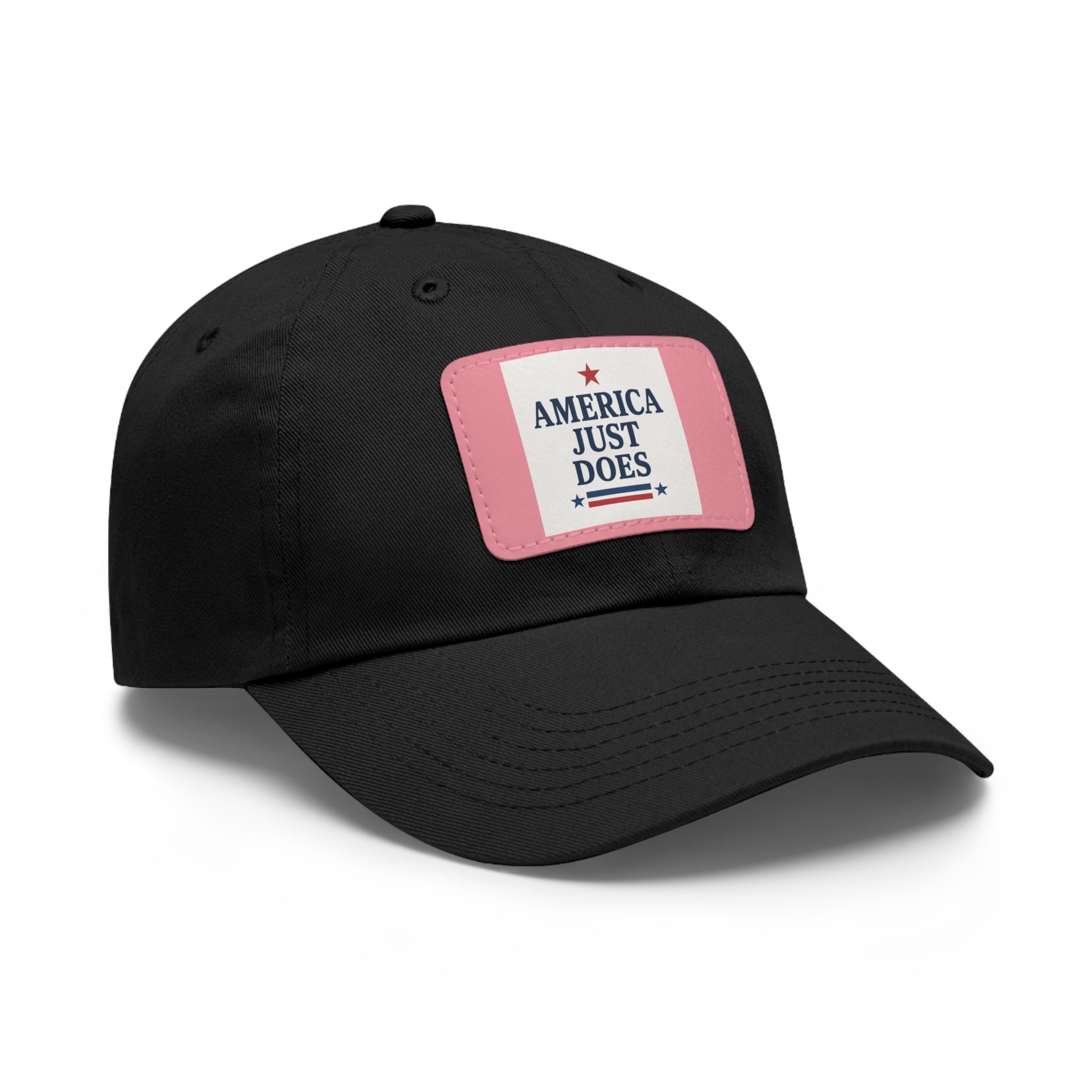Patriotic Dad Hat with Leather Patch, Casual Cap, American Pride Accessory, Unique Gift for Dad, Summer Style Headwear