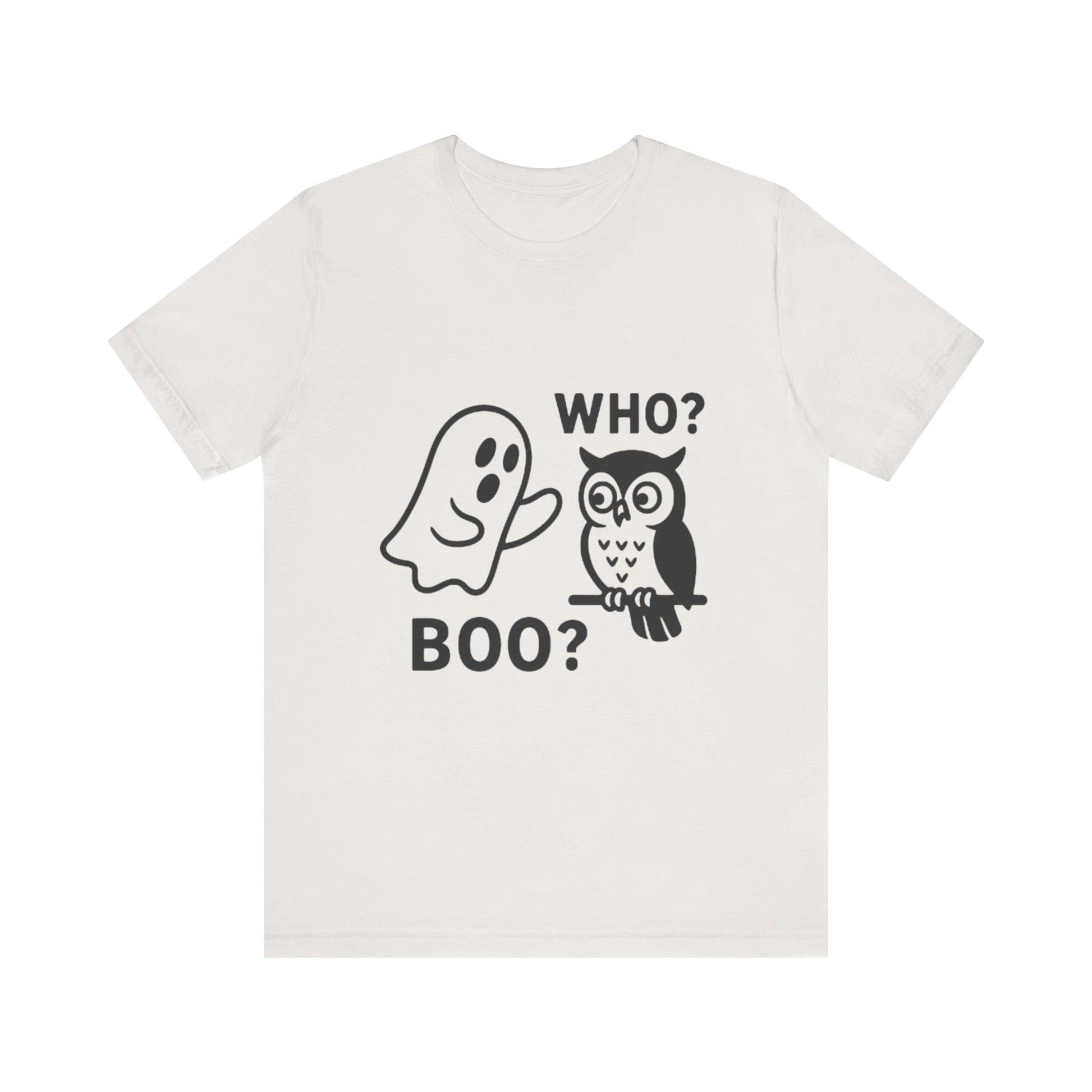 Halloween Who Boo? Unisex Tee, Ghosts and Owls Shirt, Funny Halloween T-Shirt, Spooky Gift, Autumn Apparel, Cute Halloween Outfit