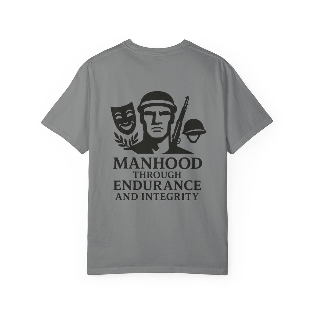 Inspirational Unisex T-Shirt: Manhood Through Endurance and Integrity, Gift for Dads, Motivational Apparel, Everyday Wear, Men's T-Shirt