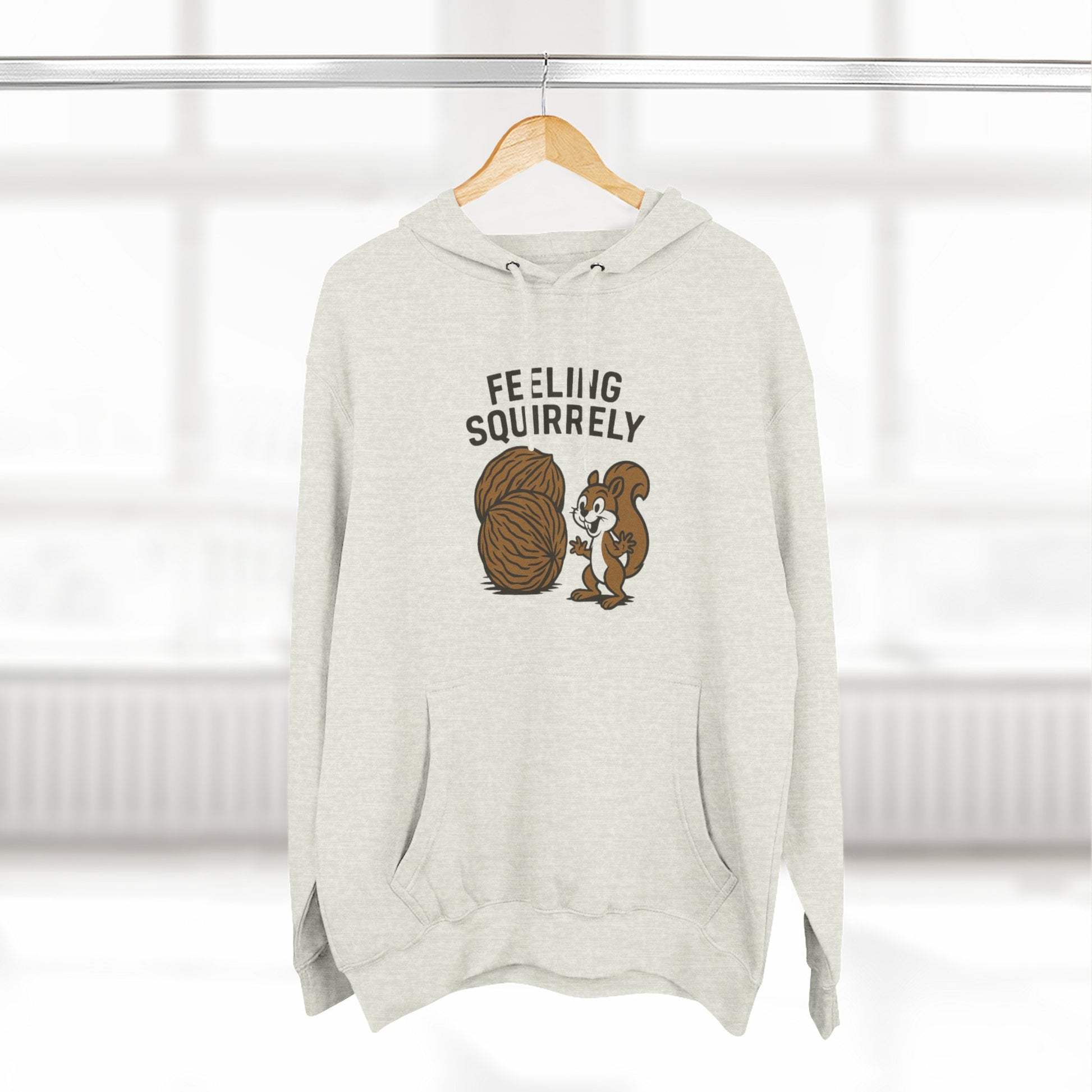 Feeling Squirrelly Hoodie - Cozy Fleece Sweatshirt, Gift for Animal Lovers, Fall Fashion, Fun Hoodie for Friends, Quirky Apparel