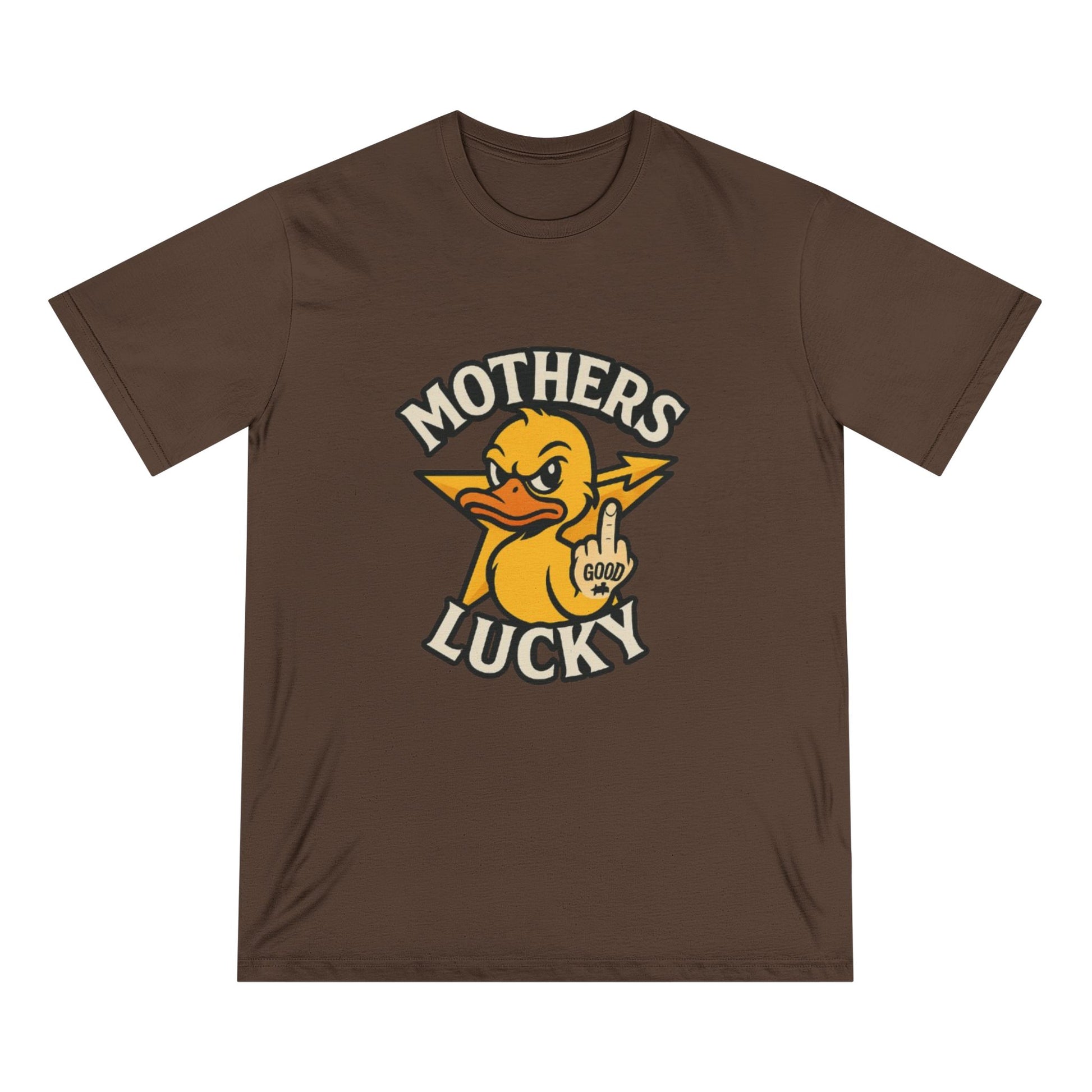 Organic Graphic Tee, Humorous T-shirt for Everyday Wear, Lucky Duck and Good Vibes Shirt, Perfect Gift for Friends, Casual Summer Outfit