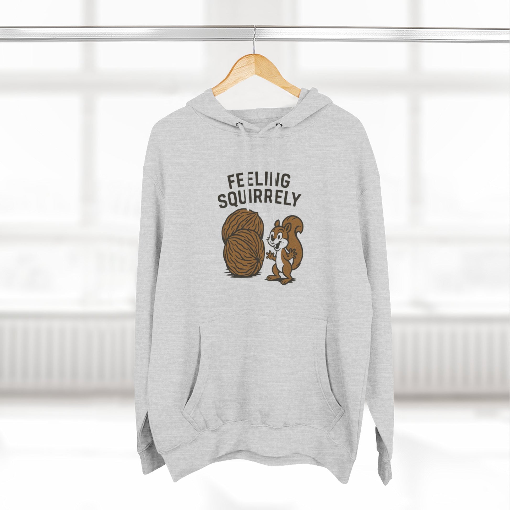 Feeling Squirrelly Hoodie - Cozy Fleece Sweatshirt, Gift for Animal Lovers, Fall Fashion, Fun Hoodie for Friends, Quirky Apparel