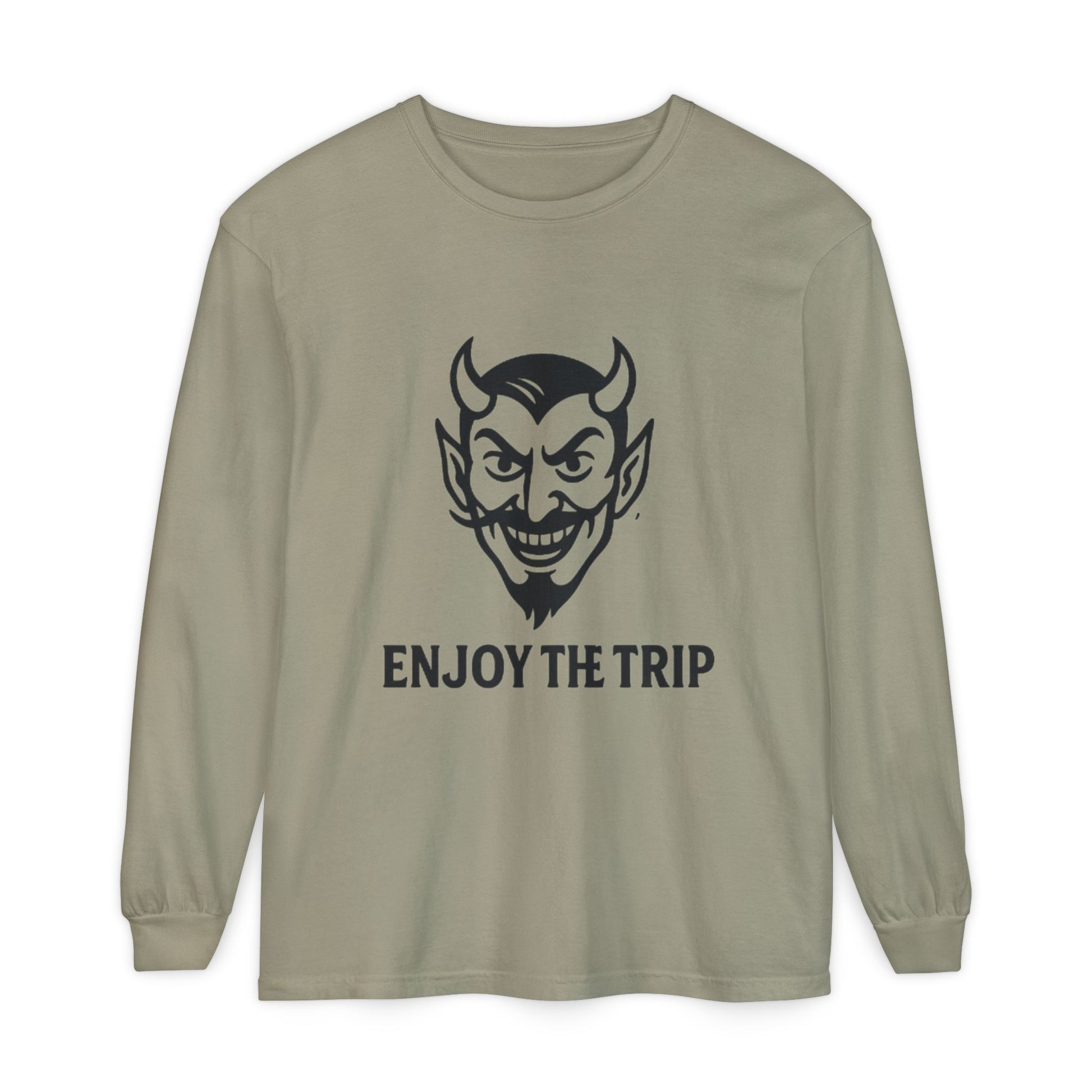 Unisex Long Sleeve Tee - Enjoy the Trip Graphic, Gift for Travelers, Halloween Apparel, Casual Style, Streetwear Essentials