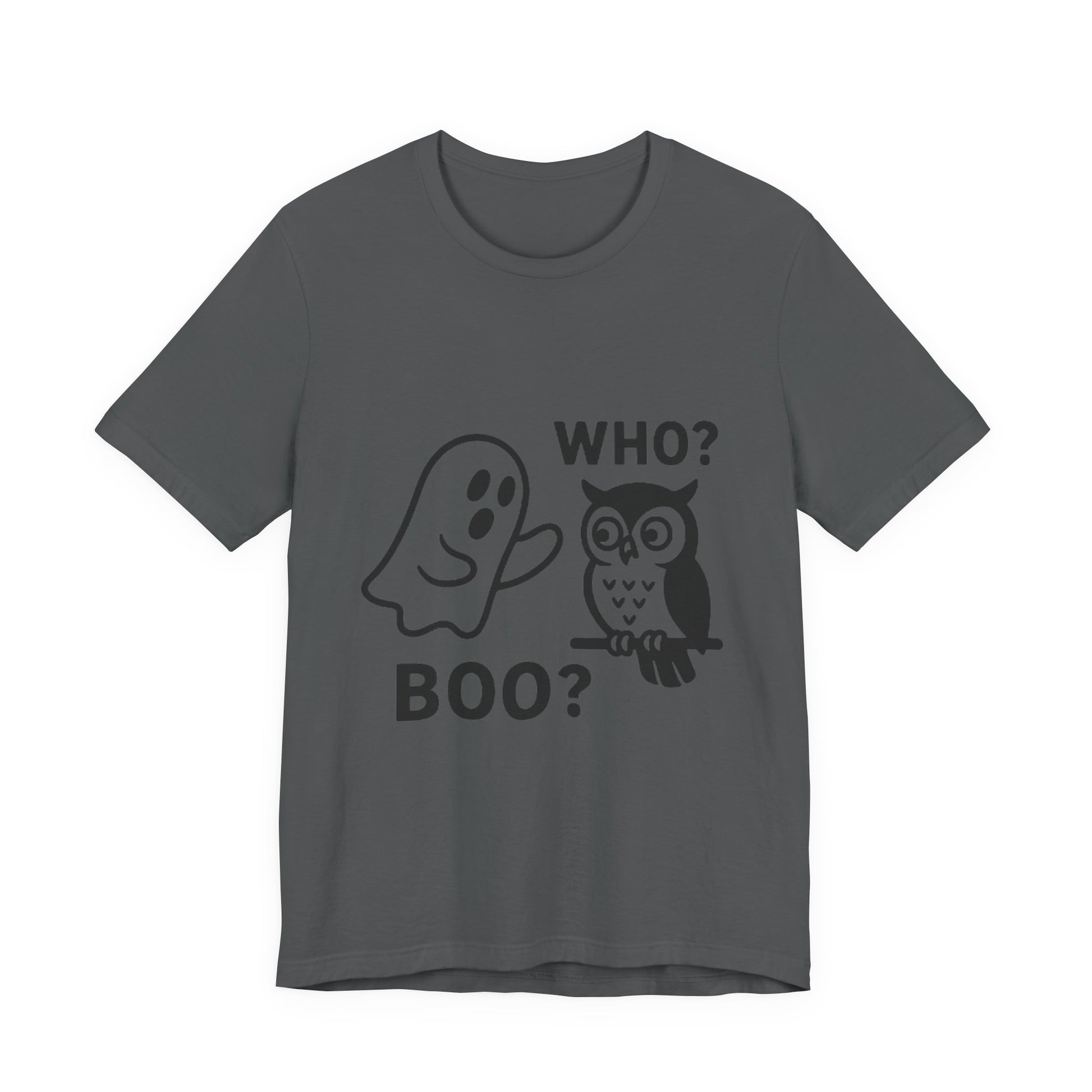 Halloween Who Boo? Unisex Tee, Ghosts and Owls Shirt, Funny Halloween T-Shirt, Spooky Gift, Autumn Apparel, Cute Halloween Outfit