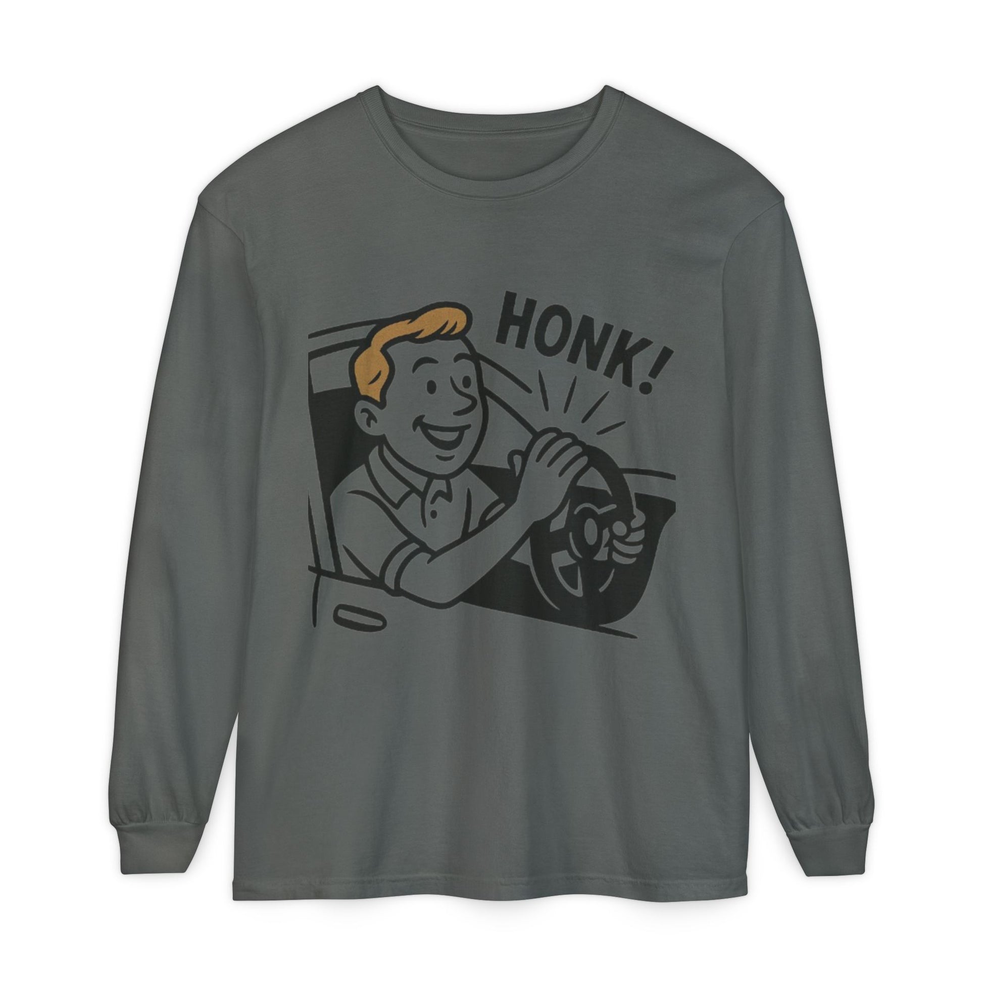 Honk Long Sleeve T-Shirt, Funny Car Enthusiast Tee, Gift for Drivers, Unisex Graphic Shirt, Casual Wear, Auto Humor Tee