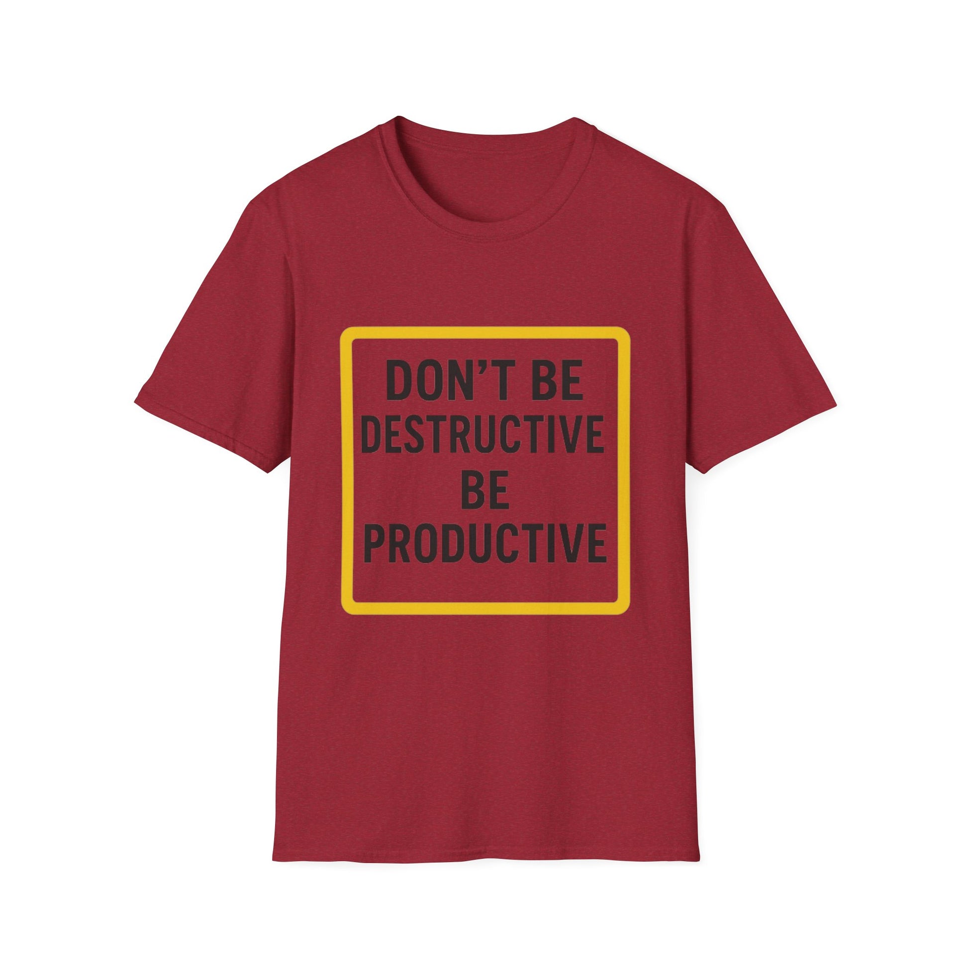 Motivational Unisex T-Shirt - 'Don't Be Destructive, Be Productive' - Casual Wear, Gift Idea, Inspirational Apparel, Self-Improvement [...]