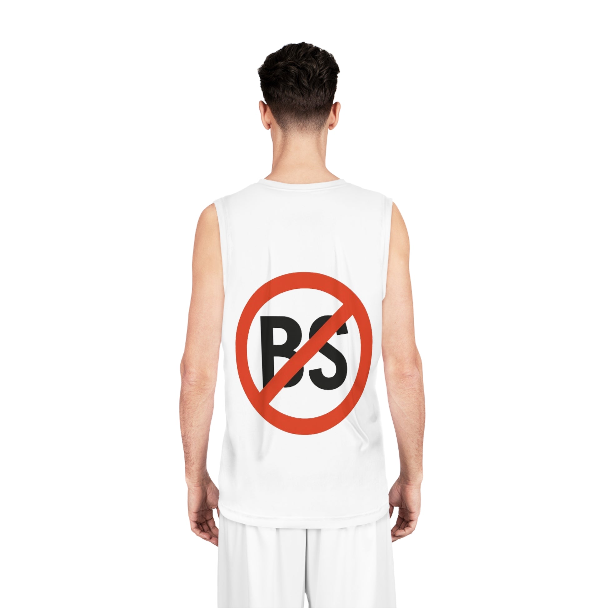 Bold Statement Basketball Jersey, No BS Sports Jersey, Athletic Wear, Gift for Sports Lovers, Trendy Gym Outfit