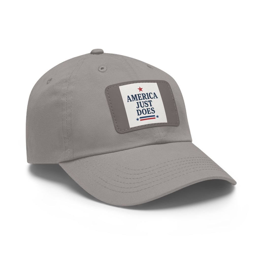 Patriotic Dad Hat with Leather Patch, Casual Cap, American Pride Accessory, Unique Gift for Dad, Summer Style Headwear