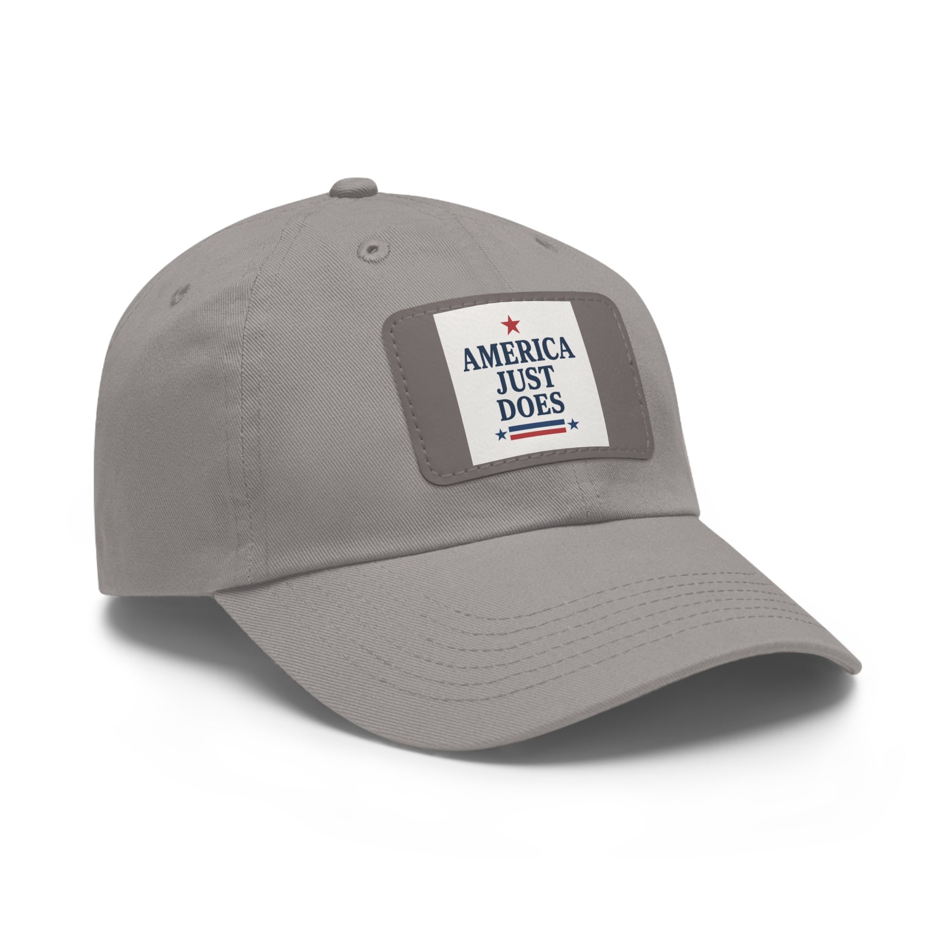 Patriotic Dad Hat with Leather Patch, Casual Cap, American Pride Accessory, Unique Gift for Dad, Summer Style Headwear