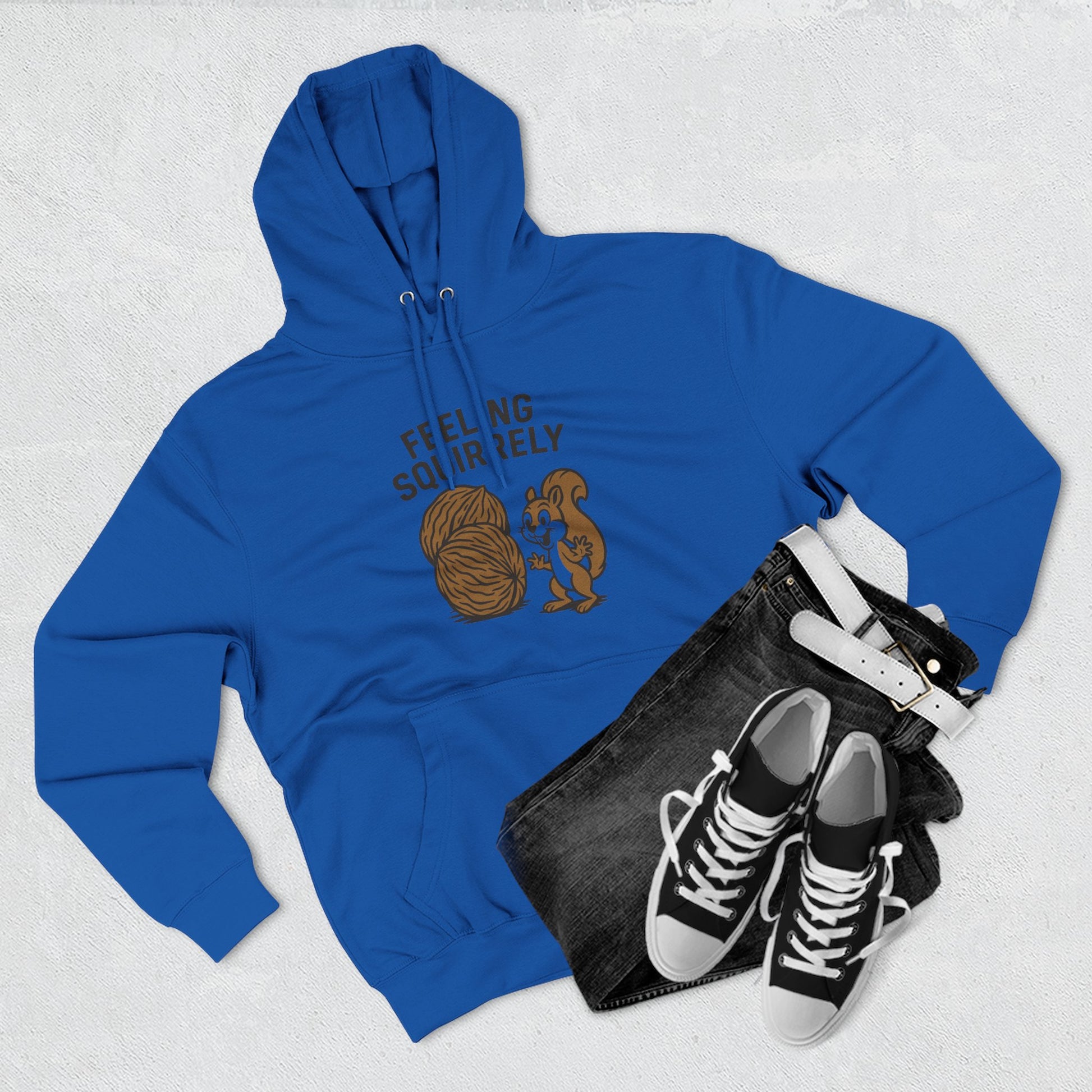 Feeling Squirrelly Hoodie - Cozy Fleece Sweatshirt, Gift for Animal Lovers, Fall Fashion, Fun Hoodie for Friends, Quirky Apparel