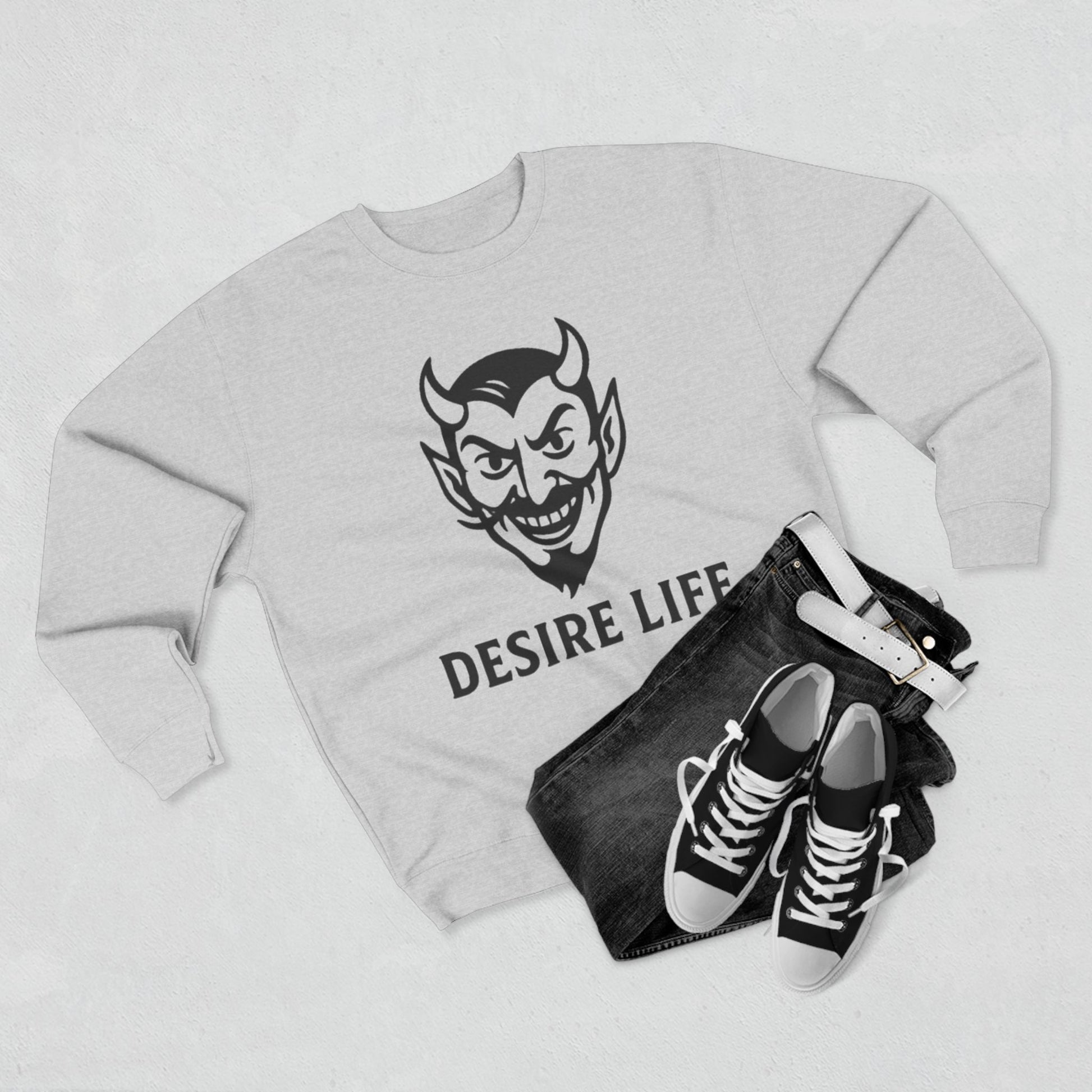 Unisex Crewneck Sweatshirt with 'Desire Life' Design | Casual Streetwear, Graphic Sweatshirt, Gift for Him/Her, Trendy Fashion, [...]