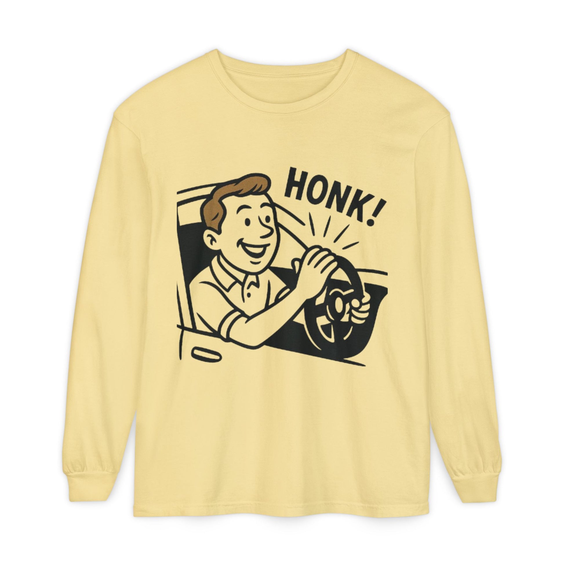 Honk Long Sleeve T-Shirt, Funny Car Enthusiast Tee, Gift for Drivers, Unisex Graphic Shirt, Casual Wear, Auto Humor Tee