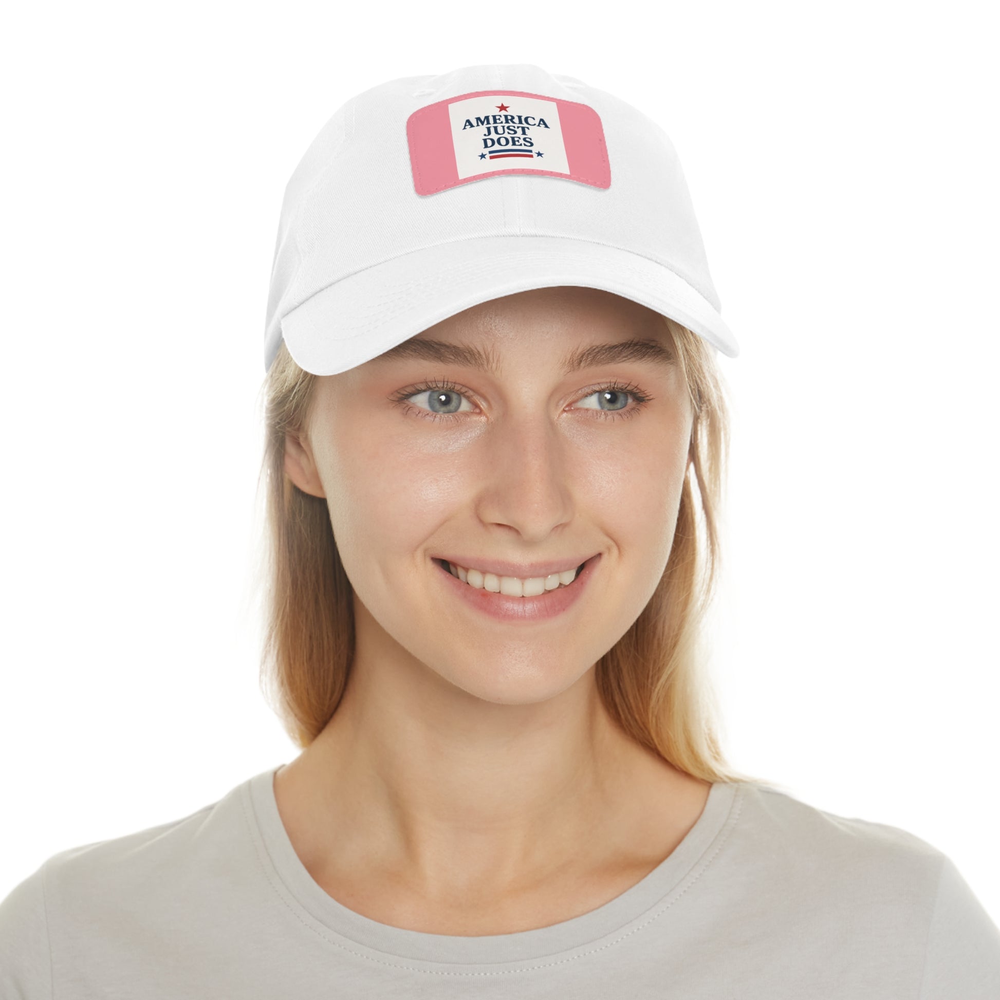 Patriotic Dad Hat with Leather Patch, Casual Cap, American Pride Accessory, Unique Gift for Dad, Summer Style Headwear