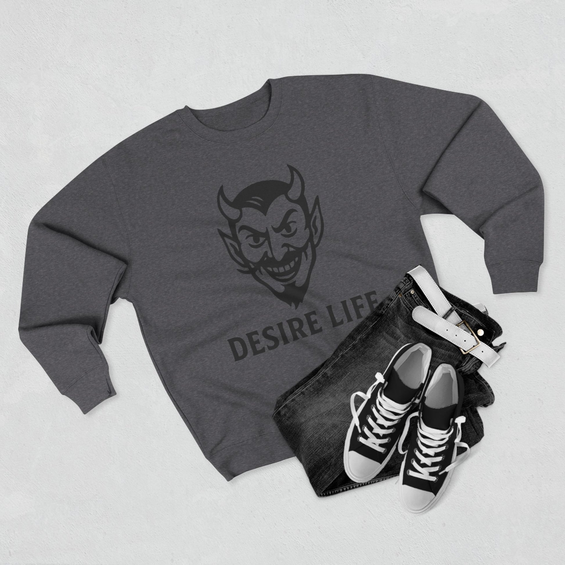 Unisex Crewneck Sweatshirt with 'Desire Life' Design | Casual Streetwear, Graphic Sweatshirt, Gift for Him/Her, Trendy Fashion, [...]
