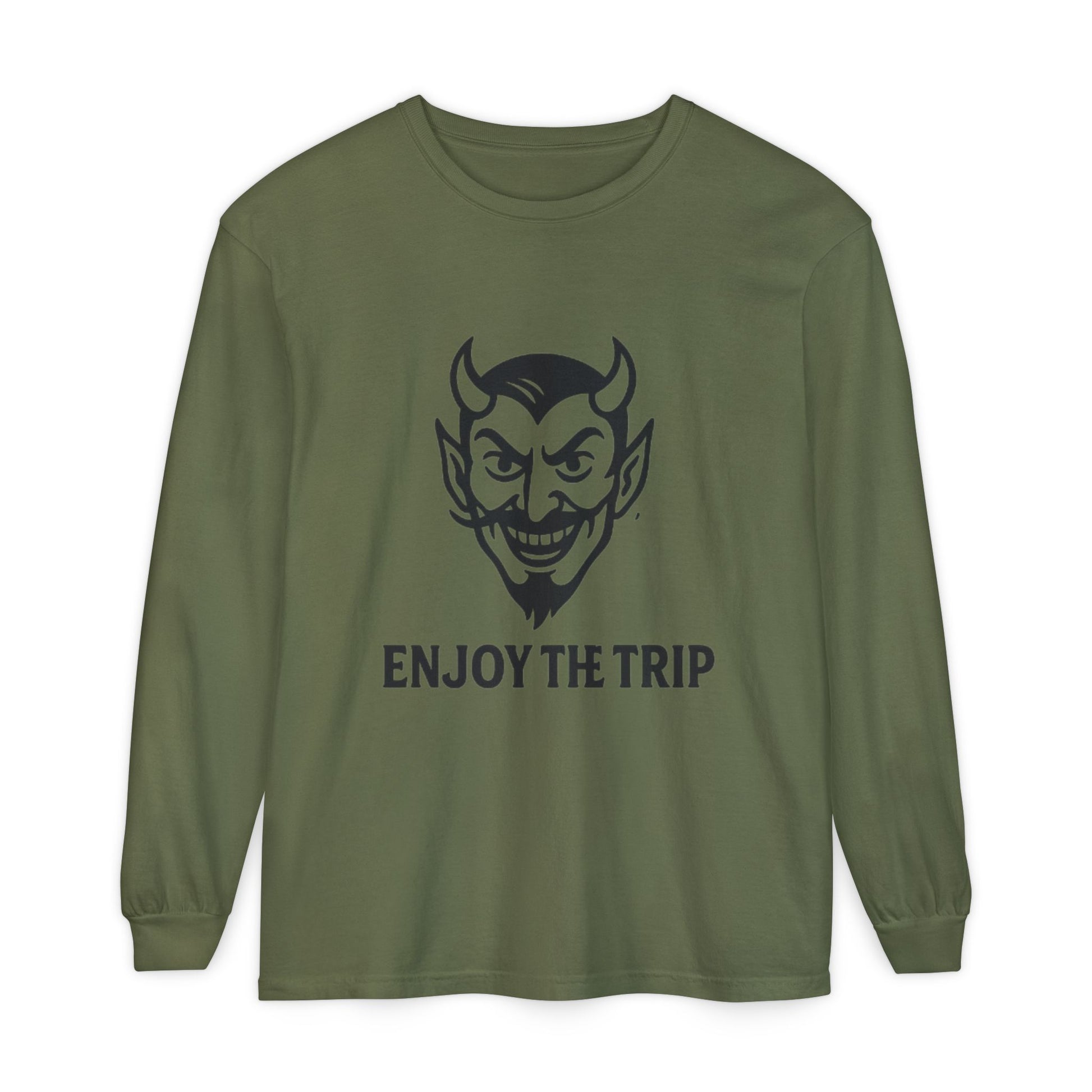 Unisex Long Sleeve Tee - Enjoy the Trip Graphic, Gift for Travelers, Halloween Apparel, Casual Style, Streetwear Essentials