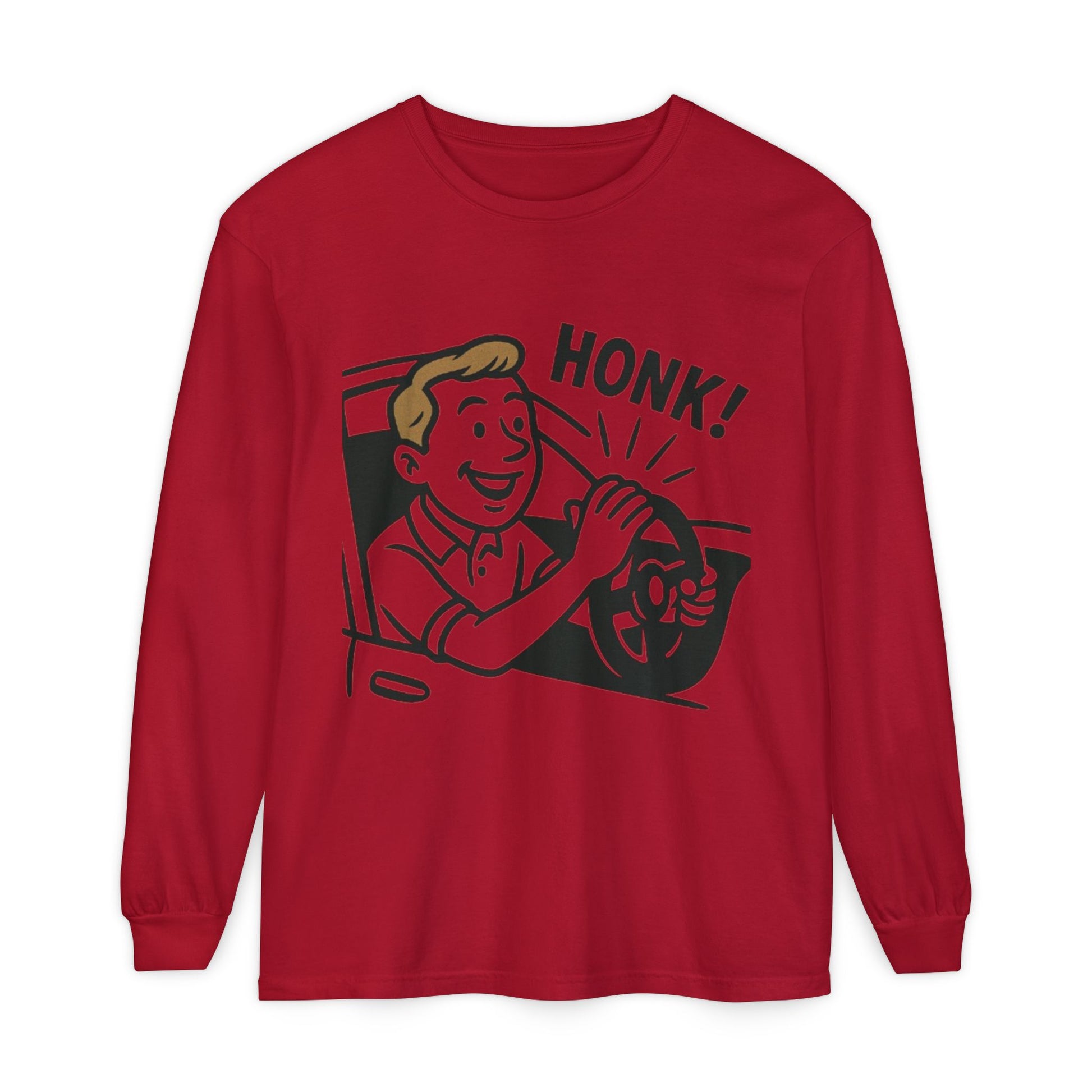 Honk Long Sleeve T-Shirt, Funny Car Enthusiast Tee, Gift for Drivers, Unisex Graphic Shirt, Casual Wear, Auto Humor Tee