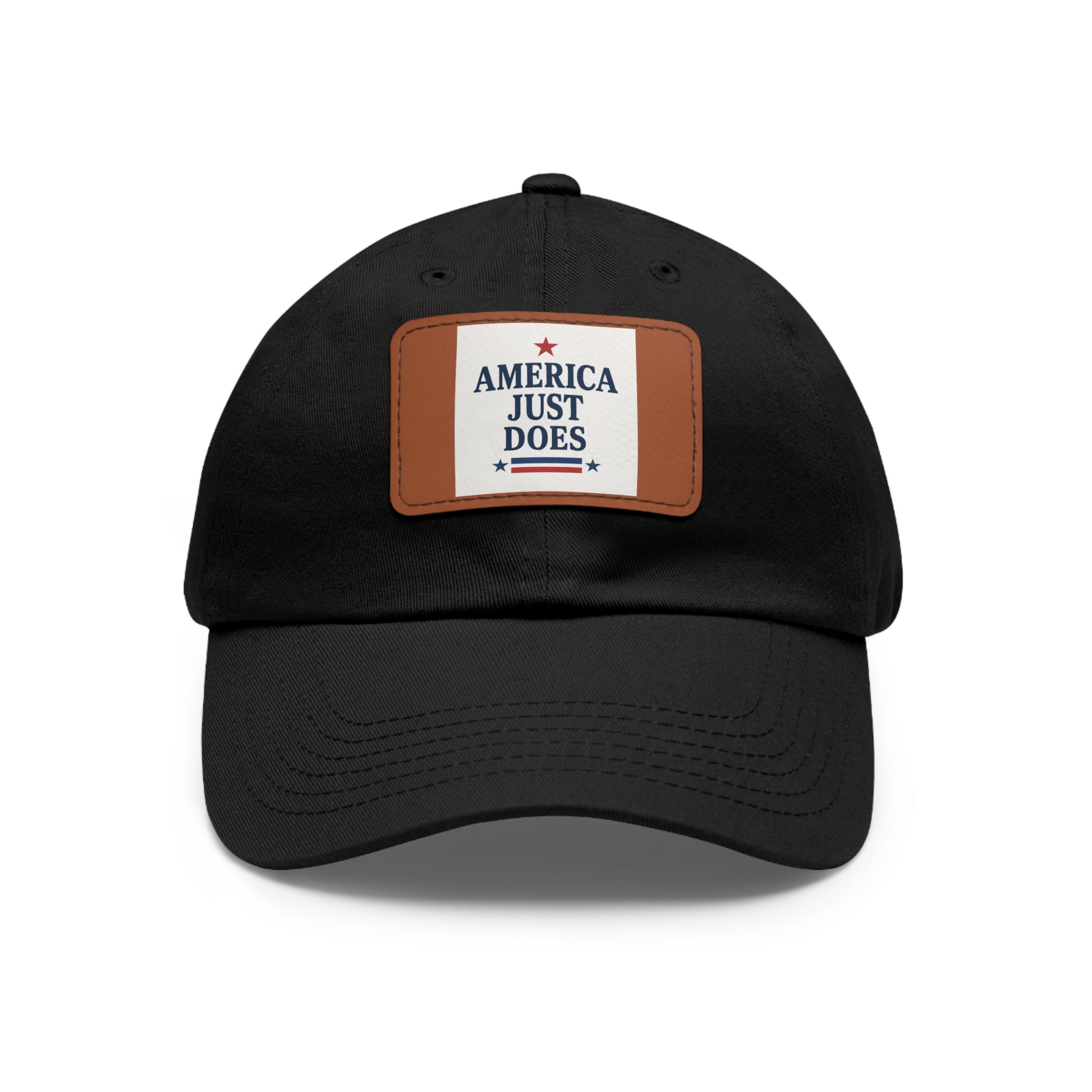 Patriotic Dad Hat with Leather Patch, Casual Cap, American Pride Accessory, Unique Gift for Dad, Summer Style Headwear