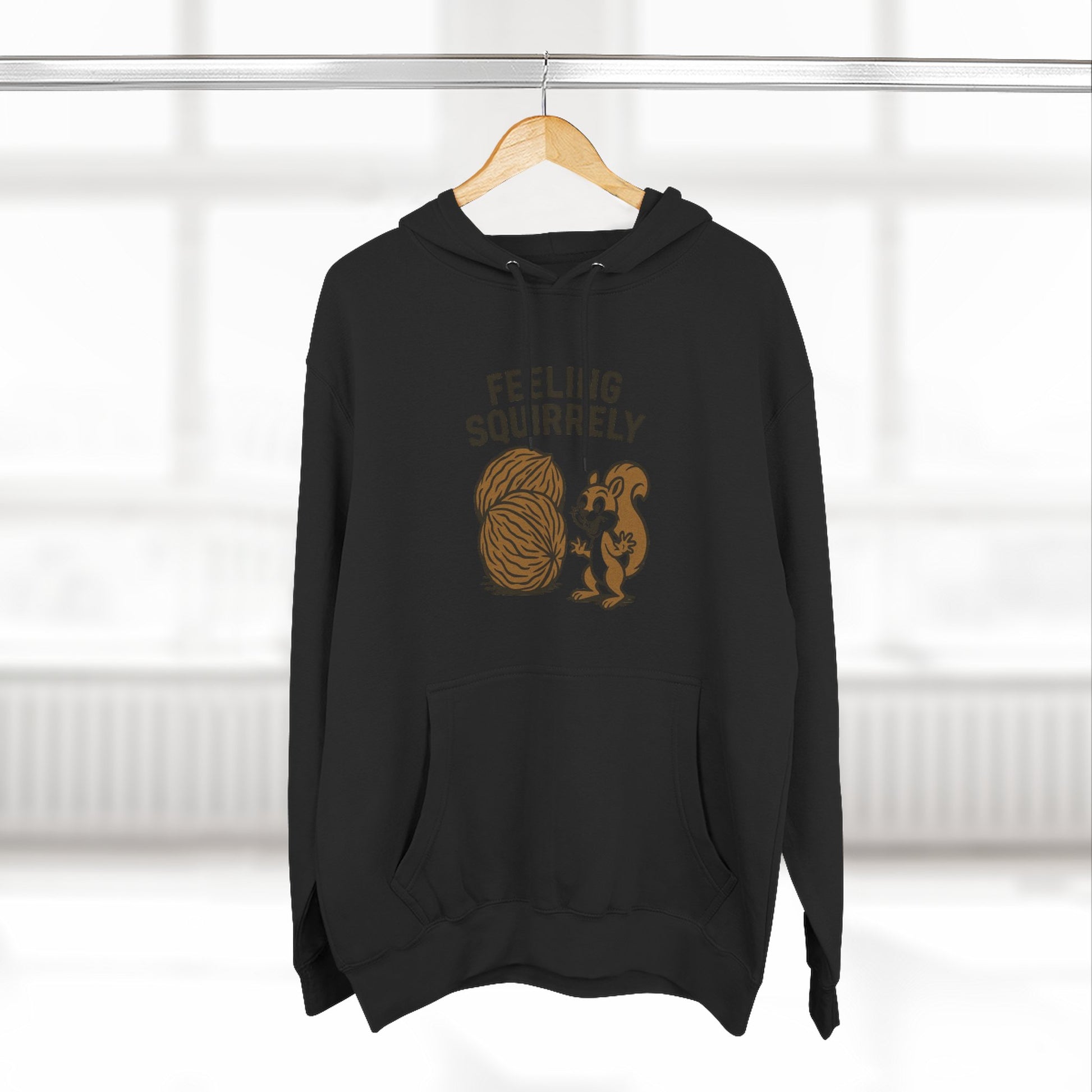 Feeling Squirrelly Hoodie - Cozy Fleece Sweatshirt, Gift for Animal Lovers, Fall Fashion, Fun Hoodie for Friends, Quirky Apparel