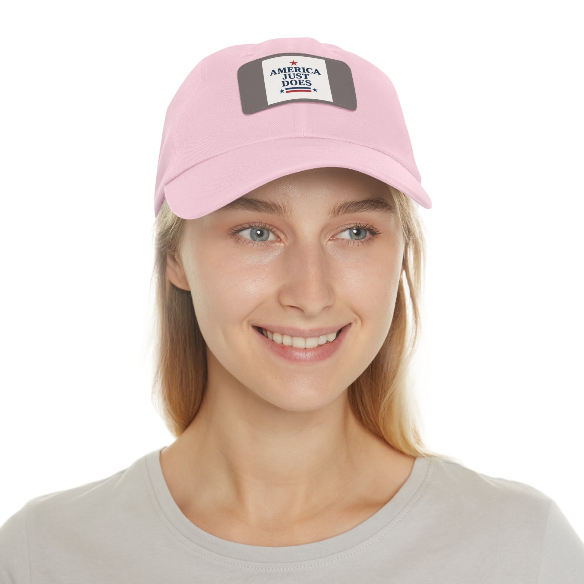 Patriotic Dad Hat with Leather Patch, Casual Cap, American Pride Accessory, Unique Gift for Dad, Summer Style Headwear