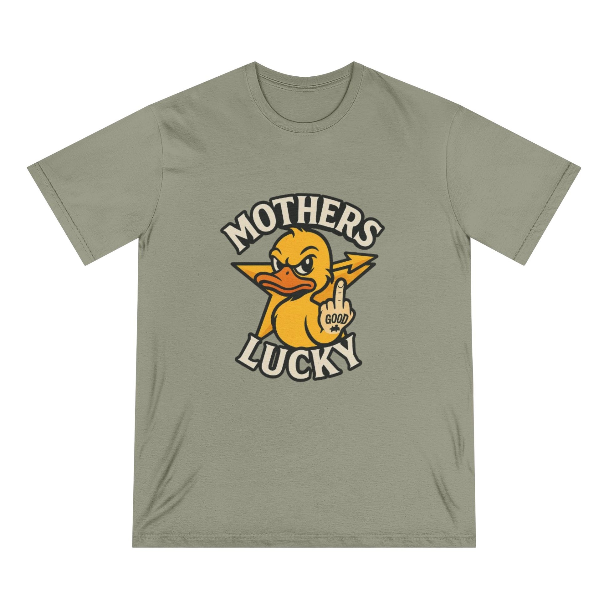 Organic Graphic Tee, Humorous T-shirt for Everyday Wear, Lucky Duck and Good Vibes Shirt, Perfect Gift for Friends, Casual Summer Outfit