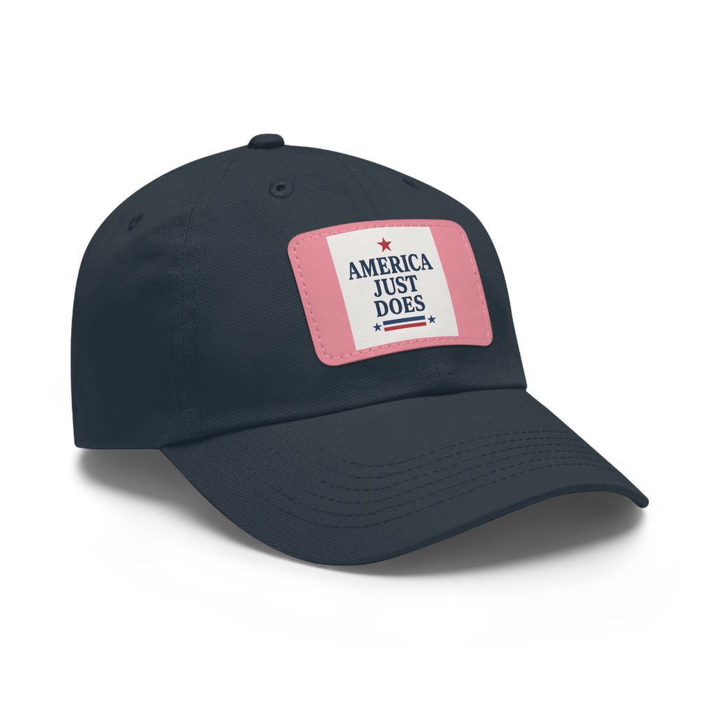 Patriotic Dad Hat with Leather Patch, Casual Cap, American Pride Accessory, Unique Gift for Dad, Summer Style Headwear