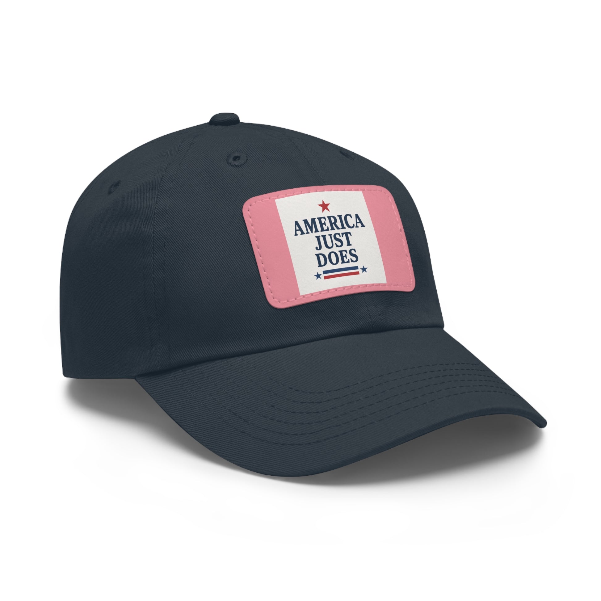 Patriotic Dad Hat with Leather Patch, Casual Cap, American Pride Accessory, Unique Gift for Dad, Summer Style Headwear