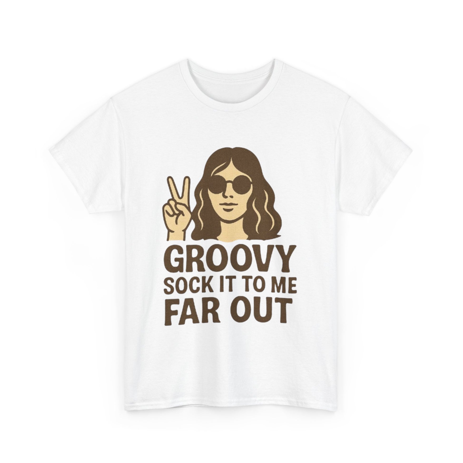 Groovy Unisex Heavy Cotton Tee - Retro Vintage Graphic Tee, Festival Wear, Casual Street Style, Gift for Music Lovers, 70s Aesthetic Shirt