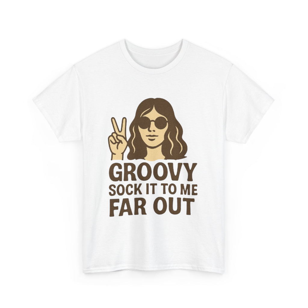 Groovy Unisex Heavy Cotton Tee - Retro Vintage Graphic Tee, Festival Wear, Casual Street Style, Gift for Music Lovers, 70s Aesthetic Shirt