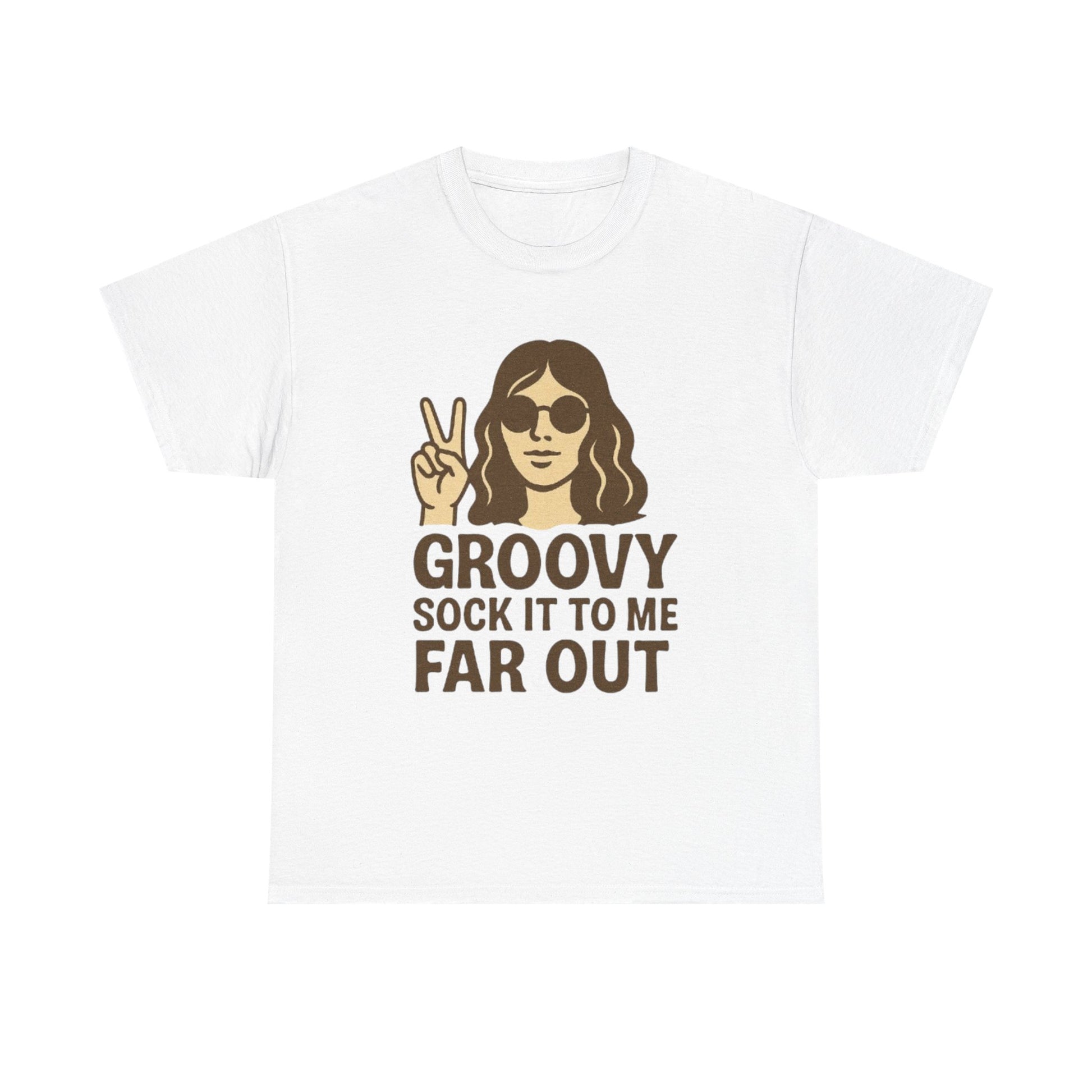 Groovy Unisex Heavy Cotton Tee - Retro Vintage Graphic Tee, Festival Wear, Casual Street Style, Gift for Music Lovers, 70s Aesthetic Shirt