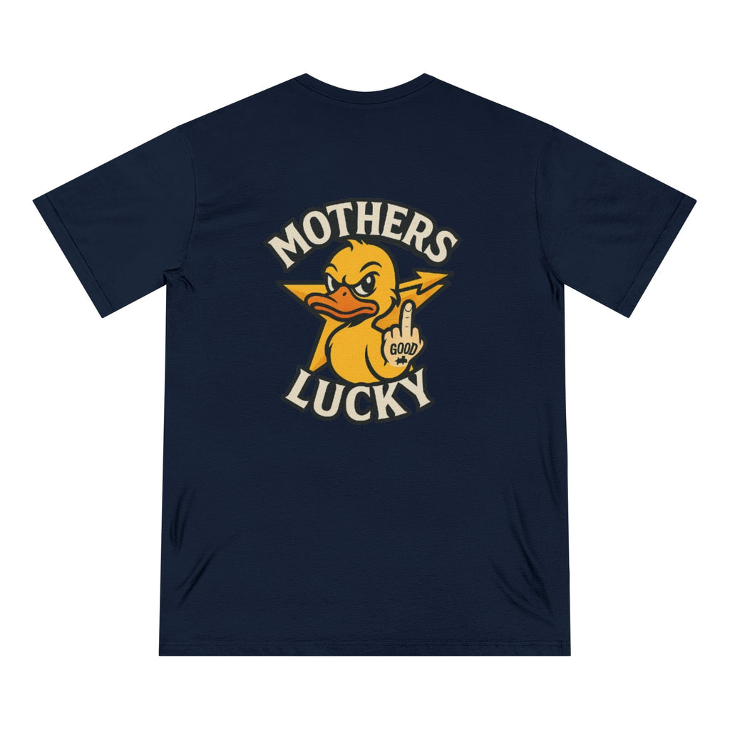 Organic Graphic Tee, Humorous T-shirt for Everyday Wear, Lucky Duck and Good Vibes Shirt, Perfect Gift for Friends, Casual Summer Outfit