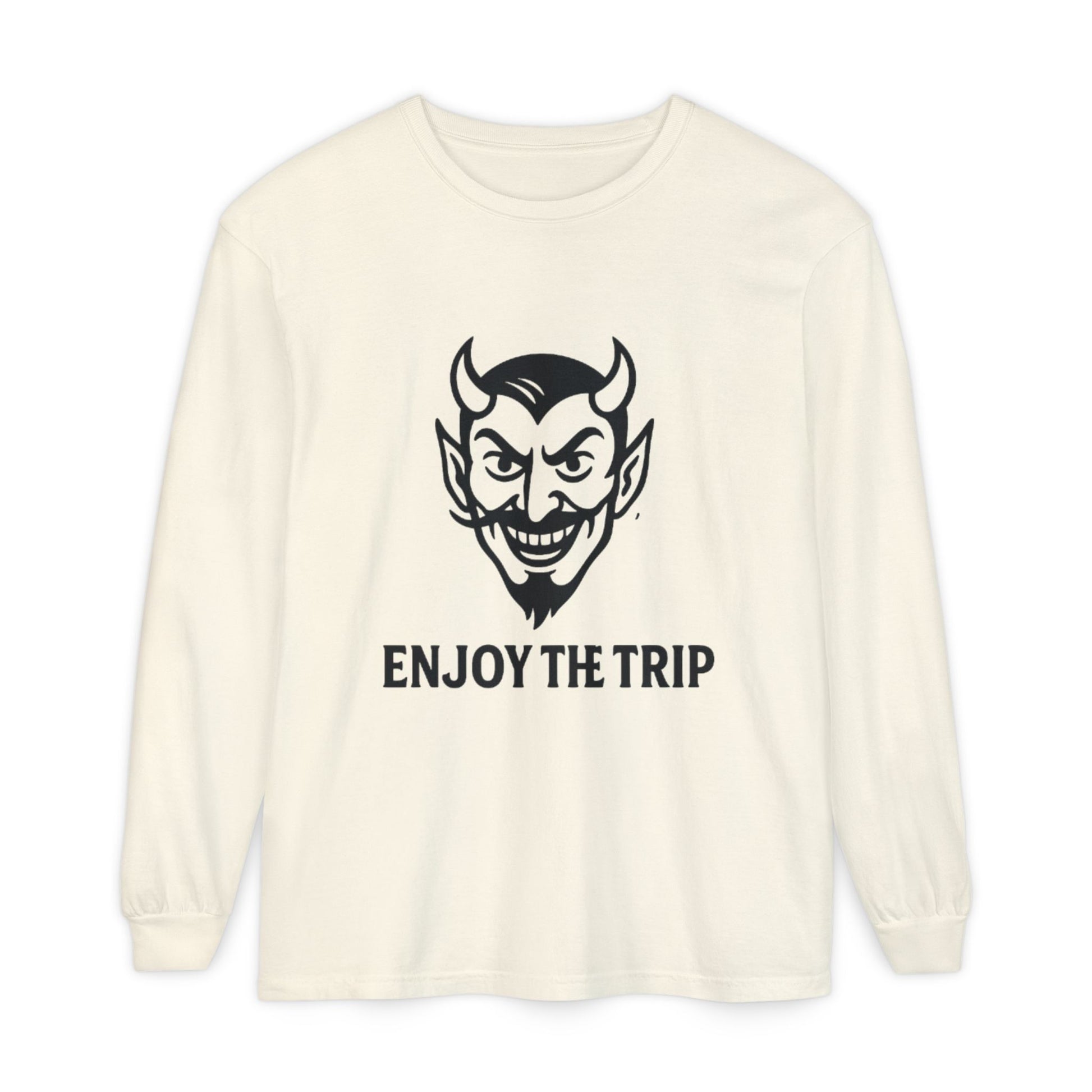 Unisex Long Sleeve Tee - Enjoy the Trip Graphic, Gift for Travelers, Halloween Apparel, Casual Style, Streetwear Essentials
