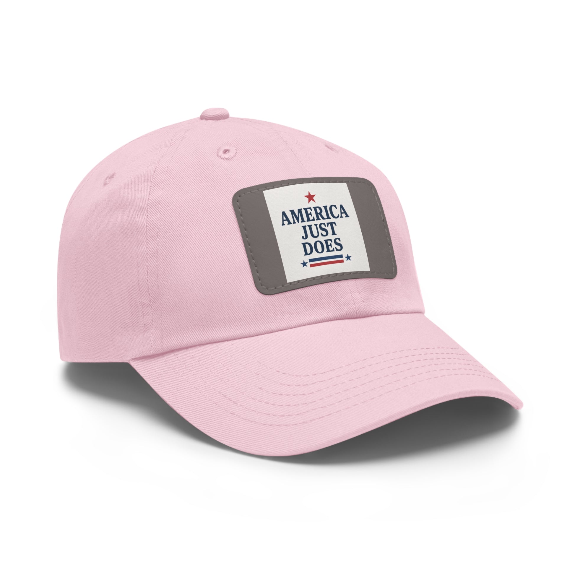 Patriotic Dad Hat with Leather Patch, Casual Cap, American Pride Accessory, Unique Gift for Dad, Summer Style Headwear