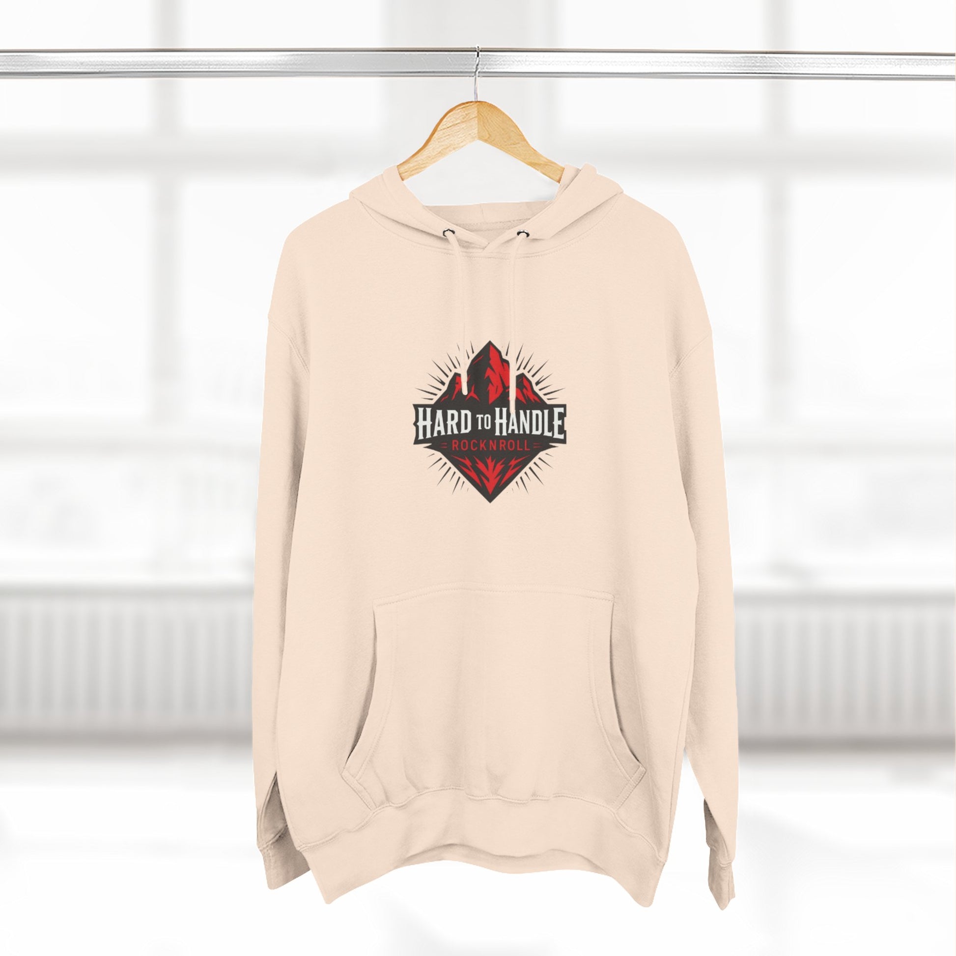 Rock On Fleece Hoodie - A Hard to Handle Design, Music Lover Gift, Cozy Layer, Festival Wear, Gift for Guitarists